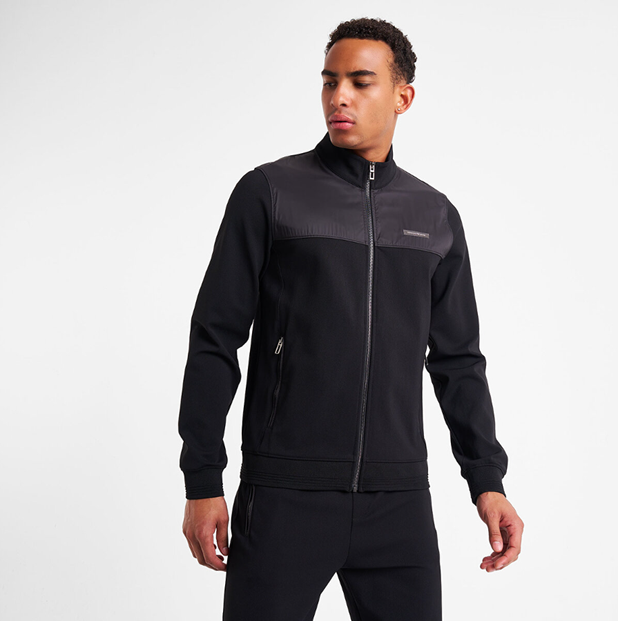 Lescon Erkek Fermuarlı Sweatshirt 25N-1161 Siyah