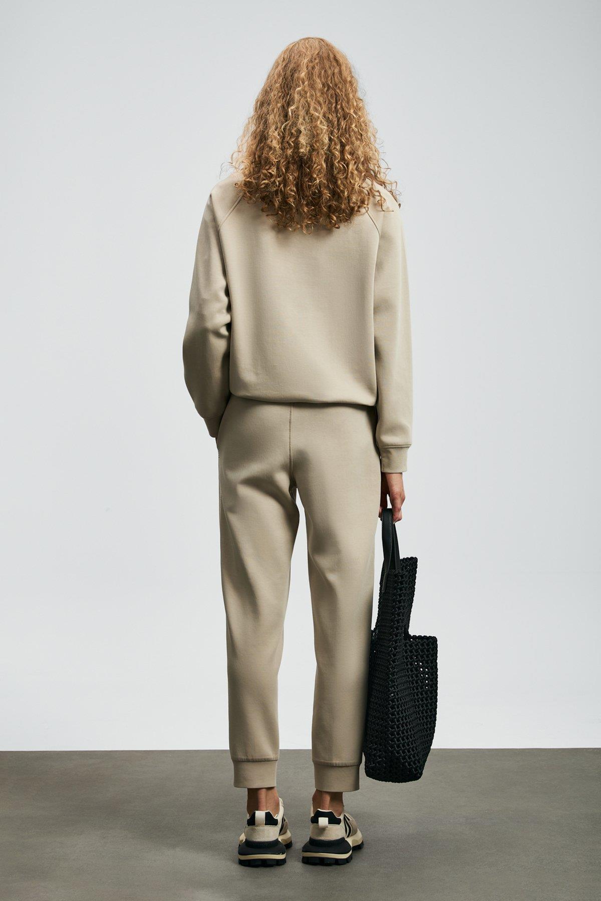 Lufian Angelına Kadın Örme Sweatshırt Bej