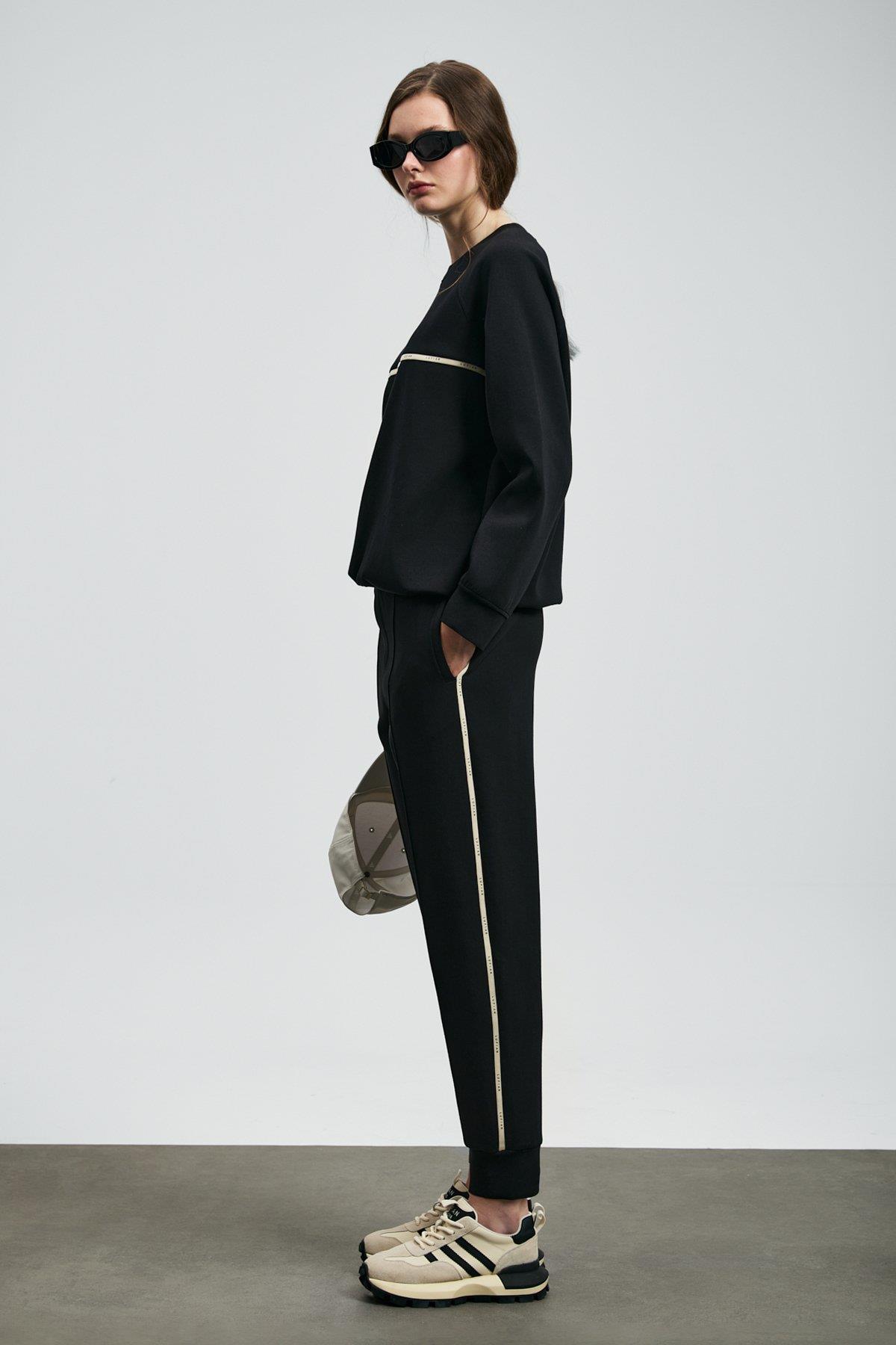 Lufian Angelına Kadın Örme Sweatshırt  Siyah