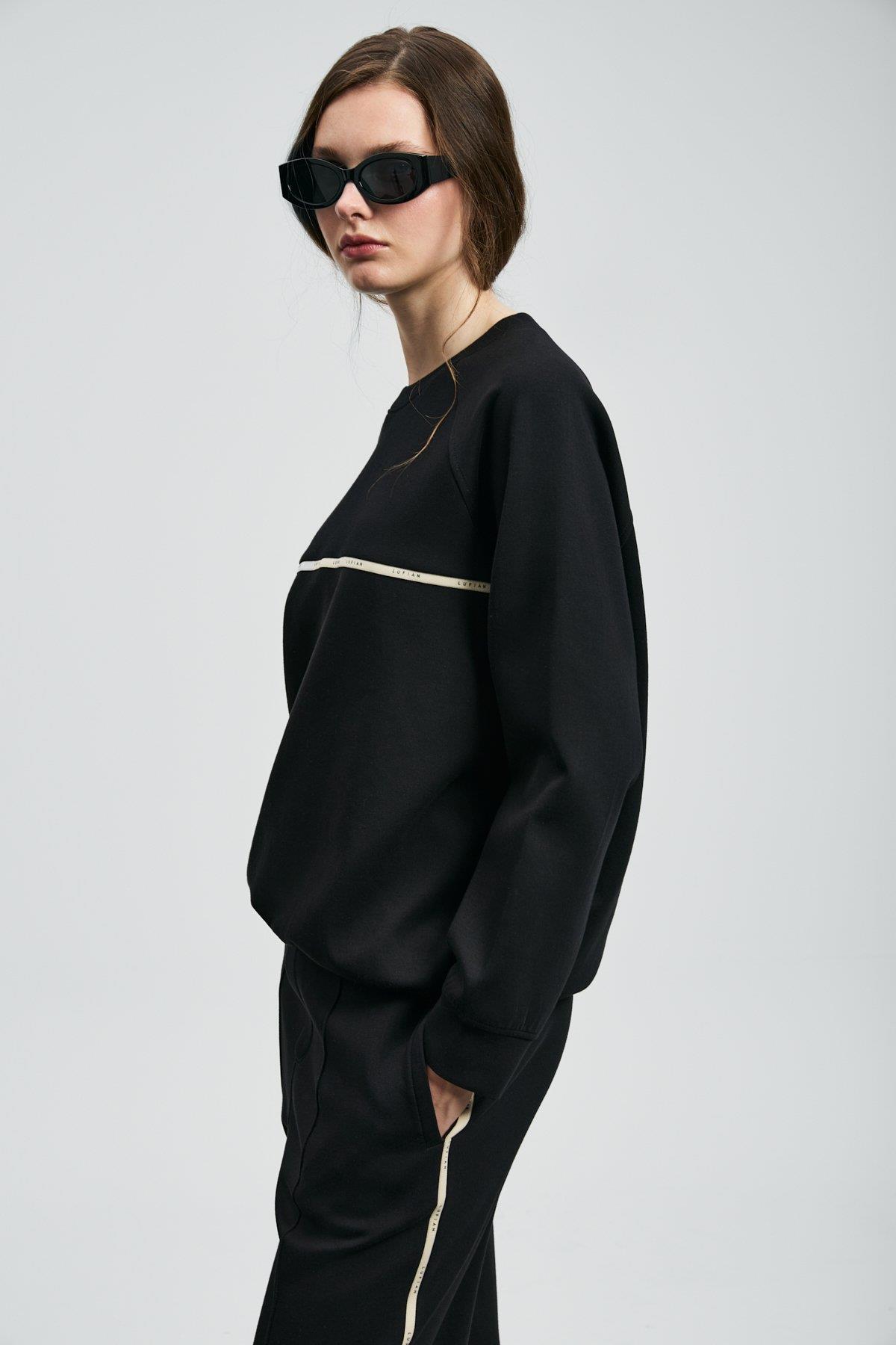 Lufian Angelına Kadın Örme Sweatshırt  Siyah