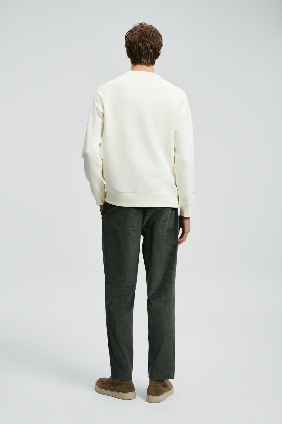 Lufian Cooper Erkek Sweatshirt Kırık Beyaz