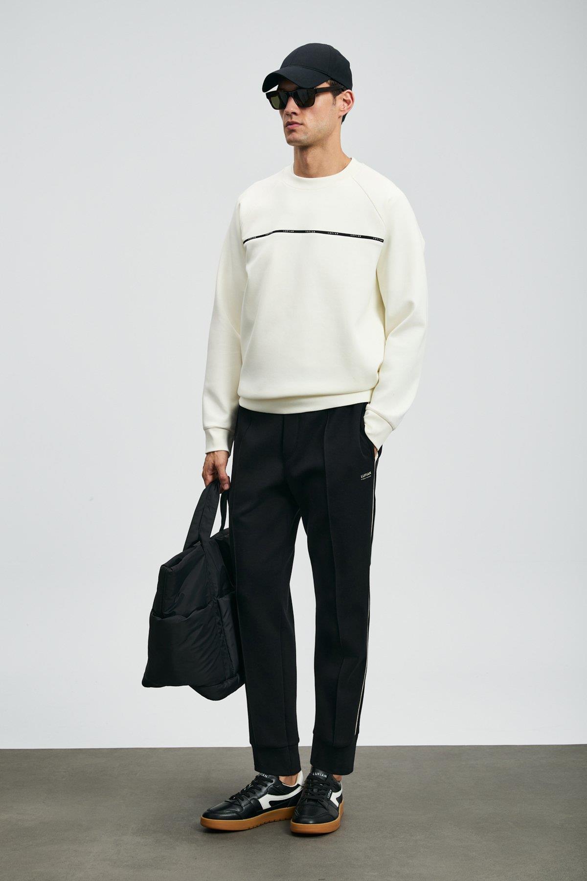 Lufian Cosmo Erkek Sweatshirt Kırık Beyaz