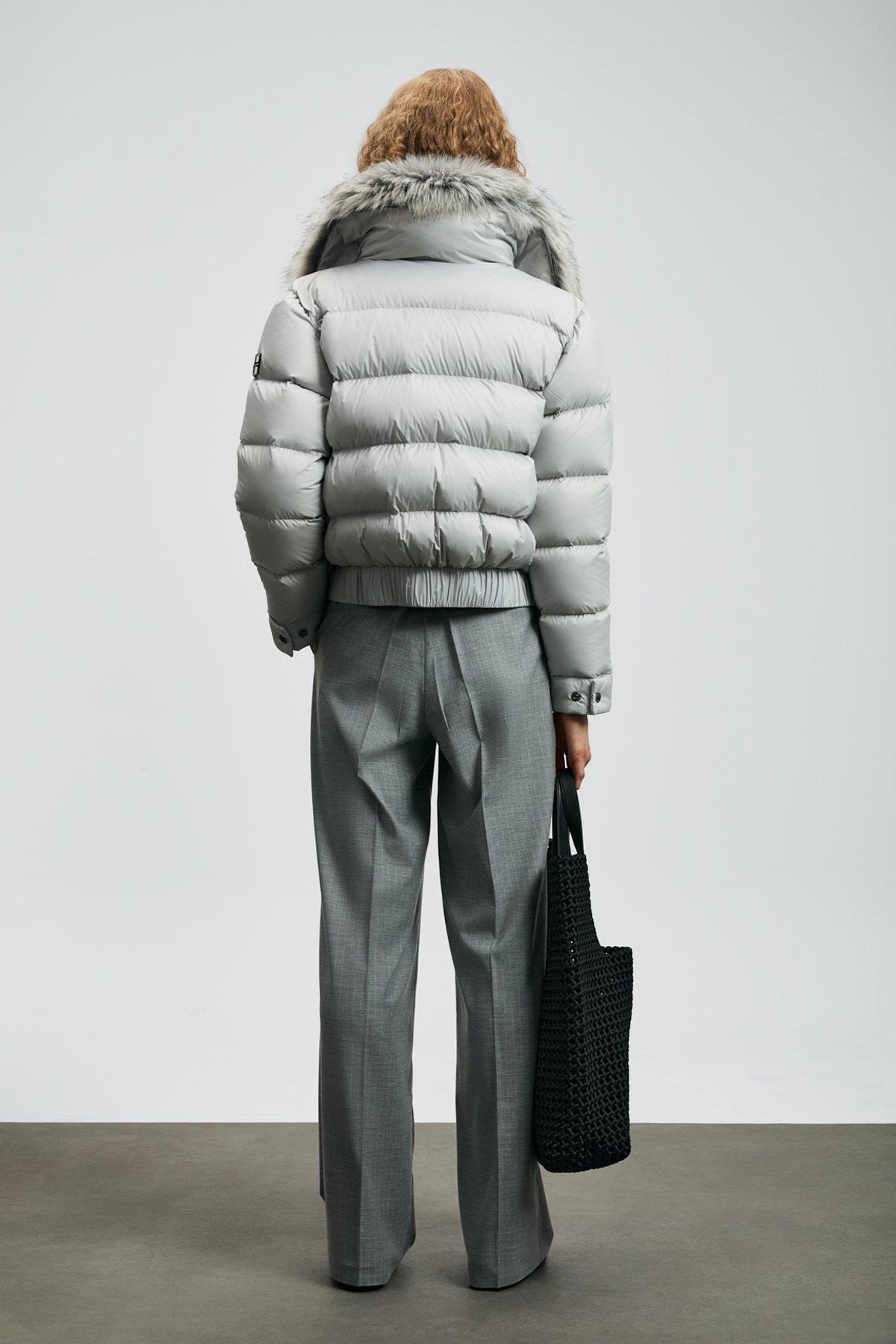 Lufian Daısy Kaz Tüyü Kadın Mont Gri