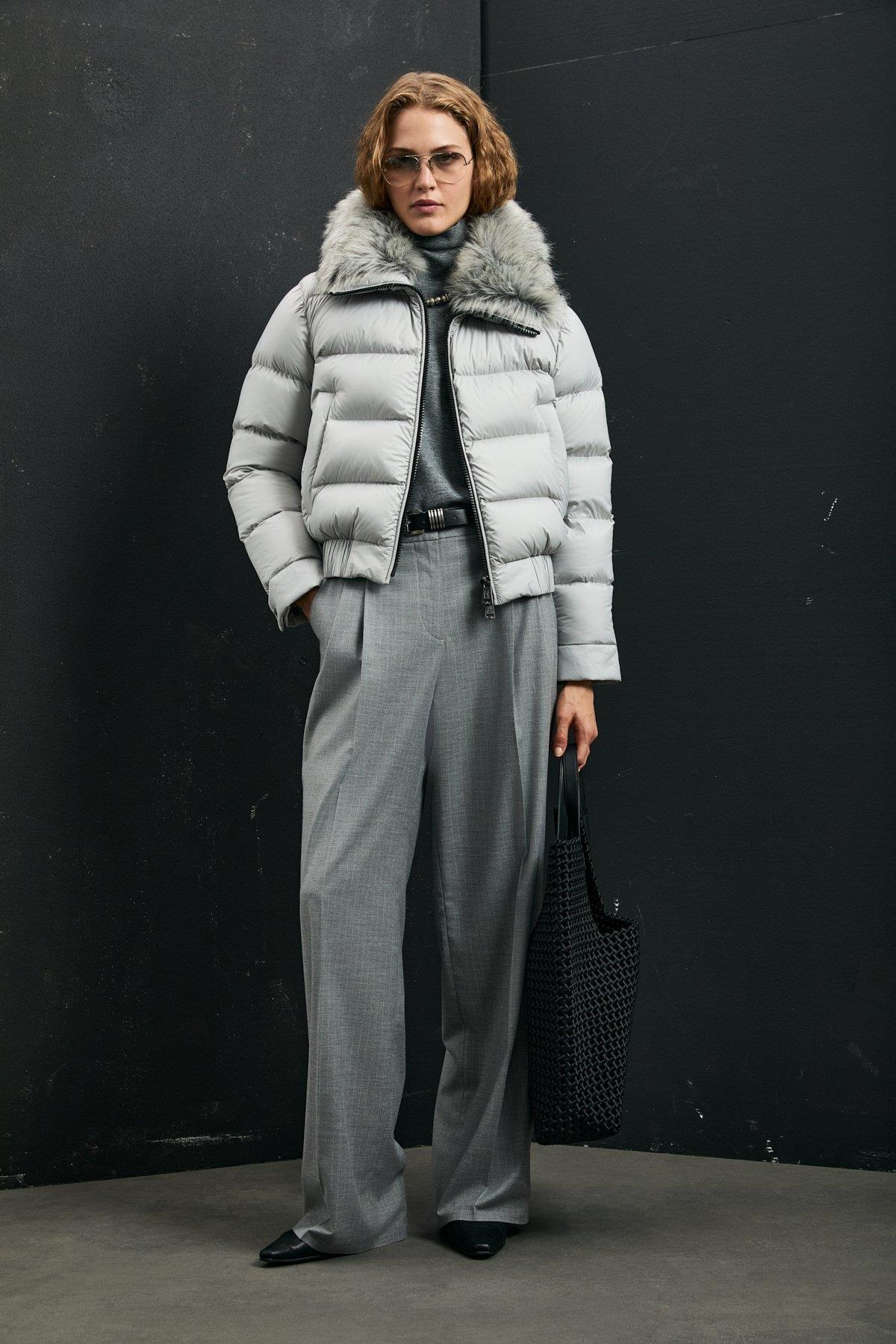 Lufian Daısy Kaz Tüyü Kadın Mont Gri