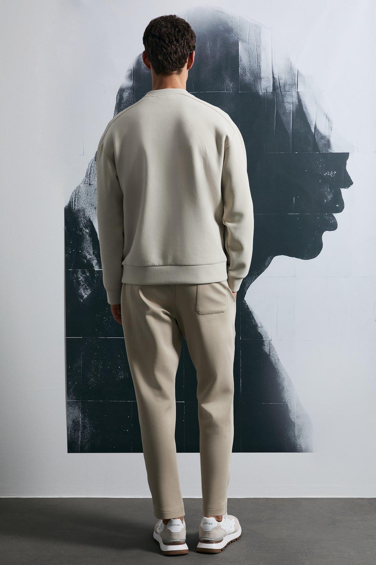 Lufian Dark Erkek Sweatshirt Ekru