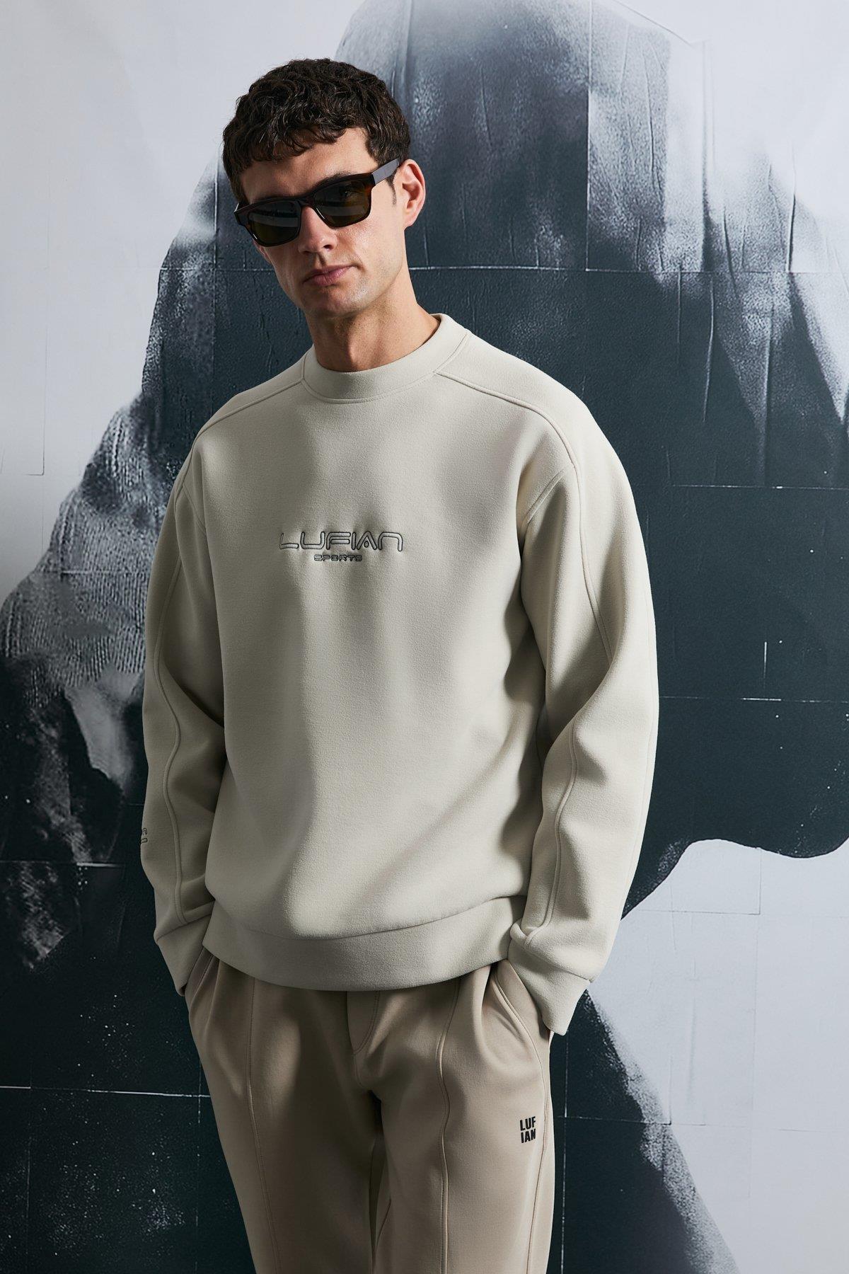 Lufian Dark Erkek Sweatshirt Ekru