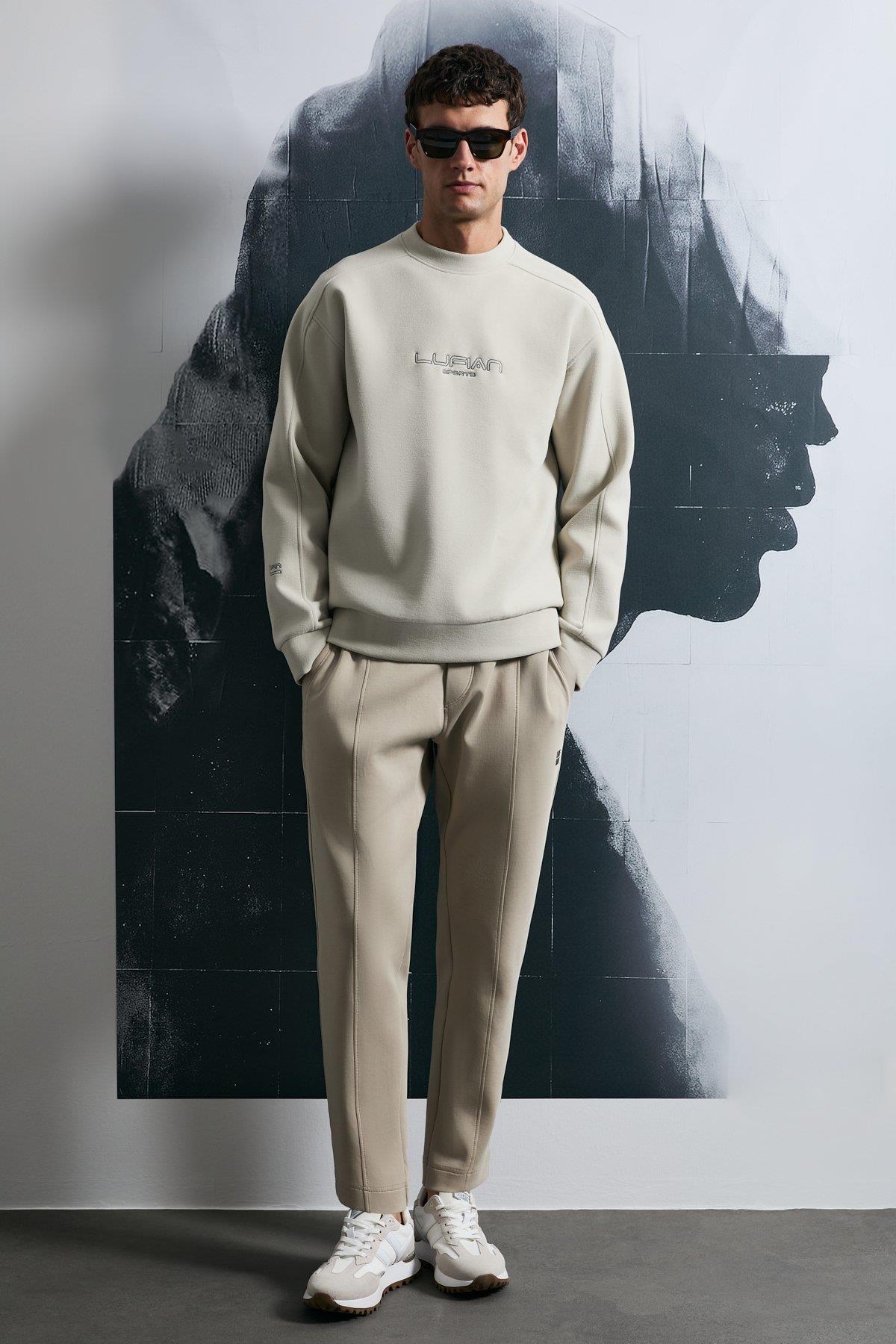 Lufian Dark Erkek Sweatshirt Ekru