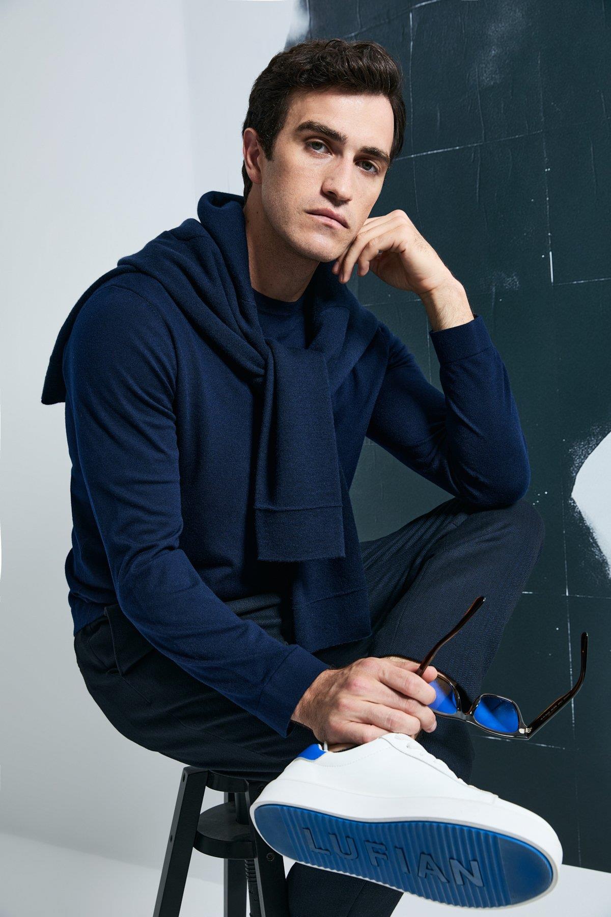 Lufian Dean Erkek Kazak Lacivert