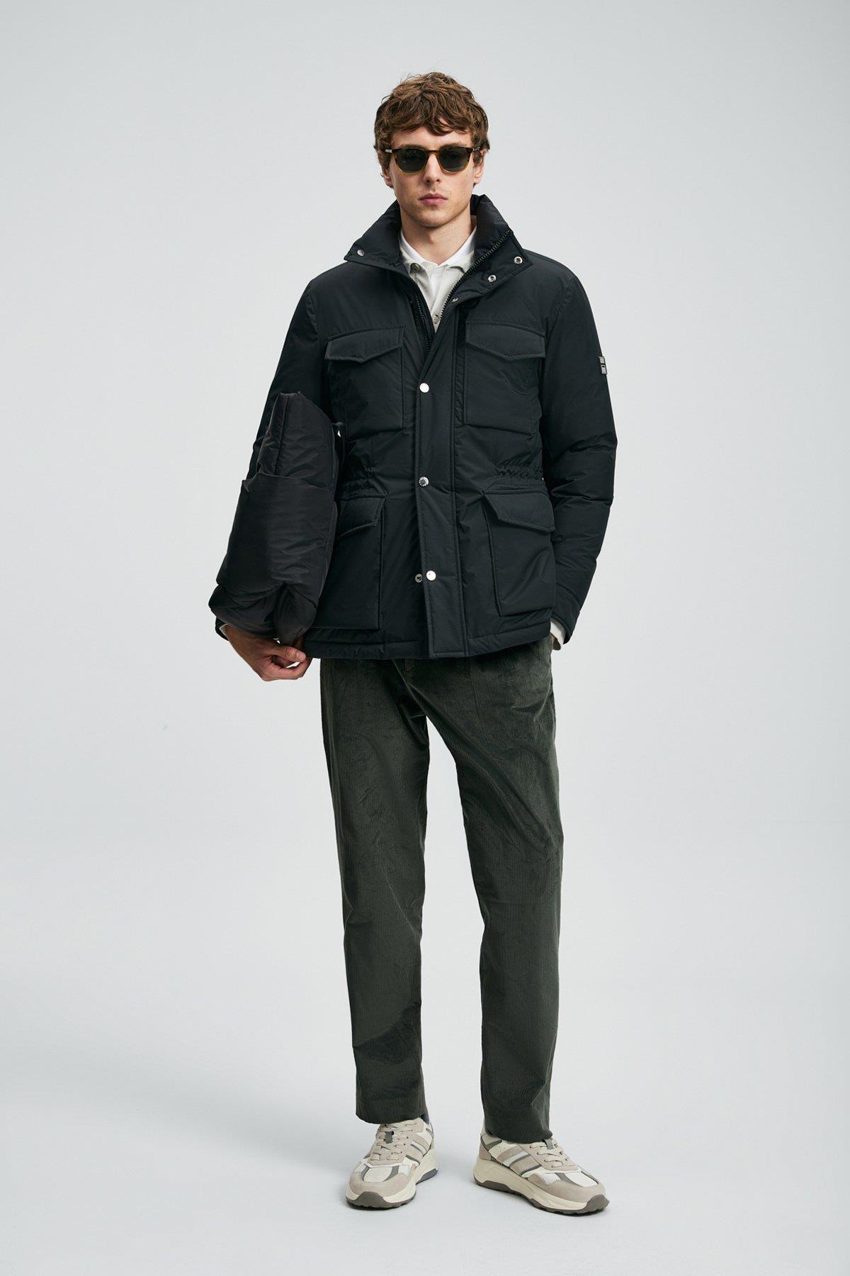 Lufian Edgar Kaz Tüyü Erkek Mont Siyah