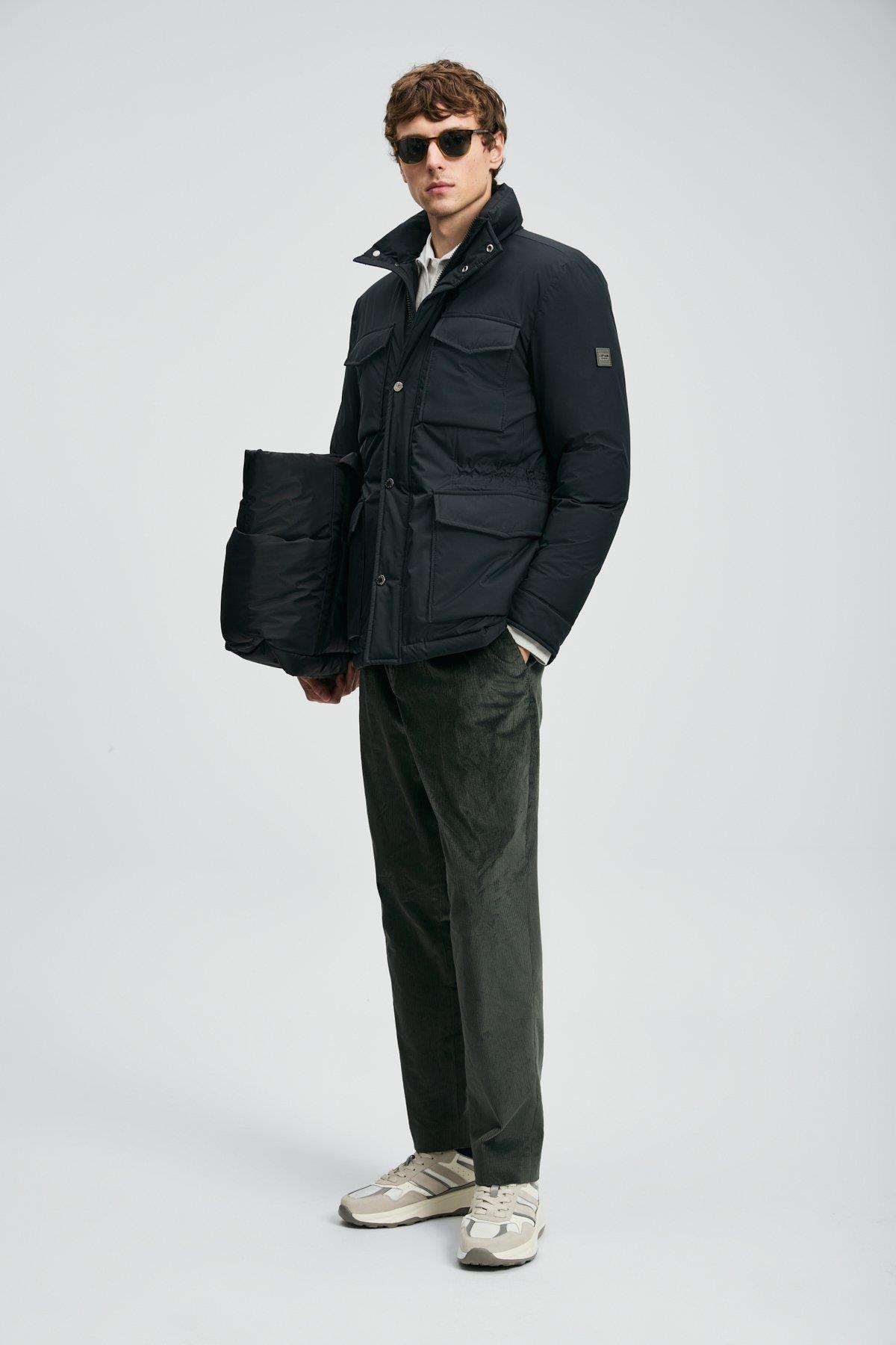 Lufian Edgar Kaz Tüyü Erkek Mont Siyah