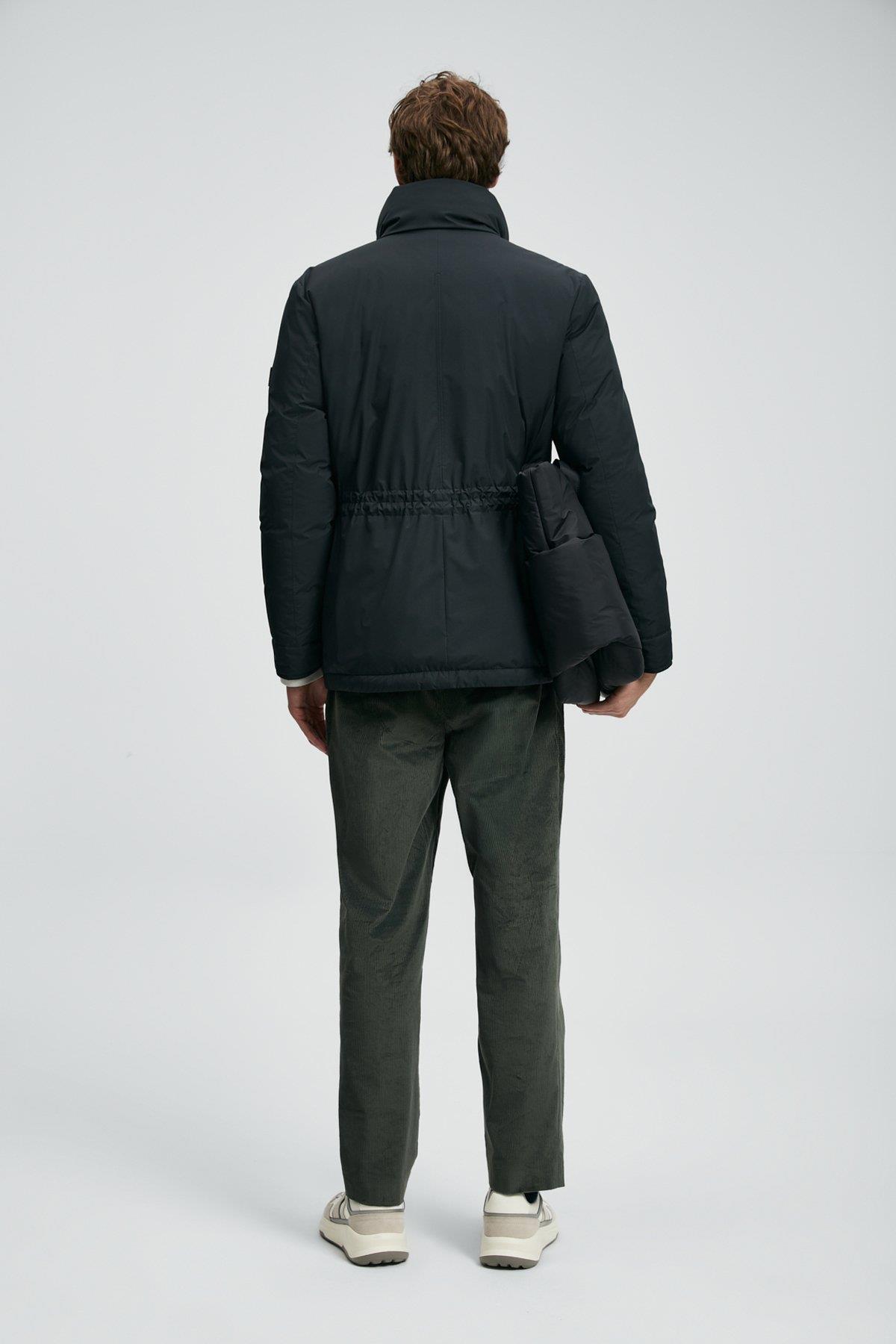 Lufian Edgar Kaz Tüyü Erkek Mont Siyah