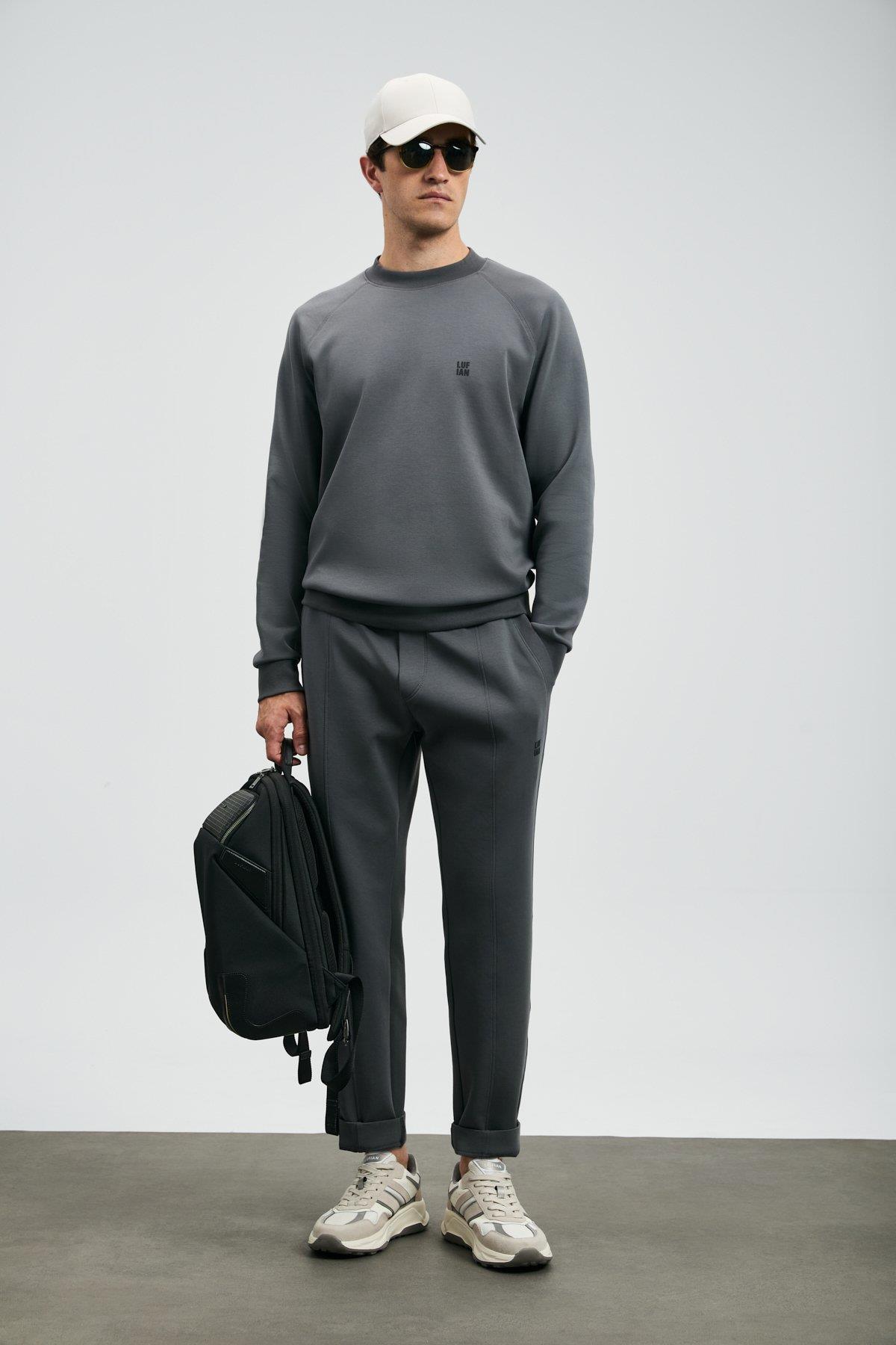 Lufian Grant Erkek Sweatshirt Koyu Gri