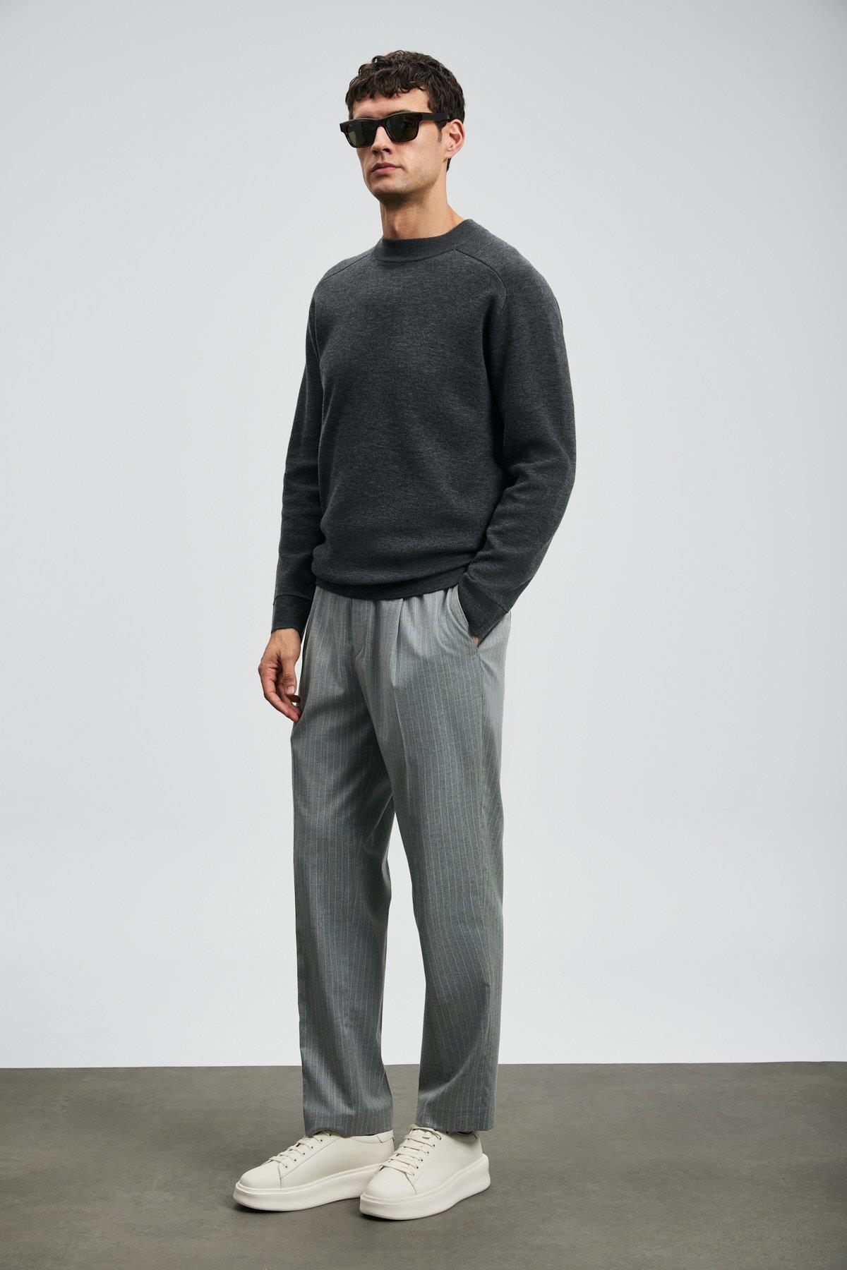 Lufian Herman Erkek Kazak Koyu Gri