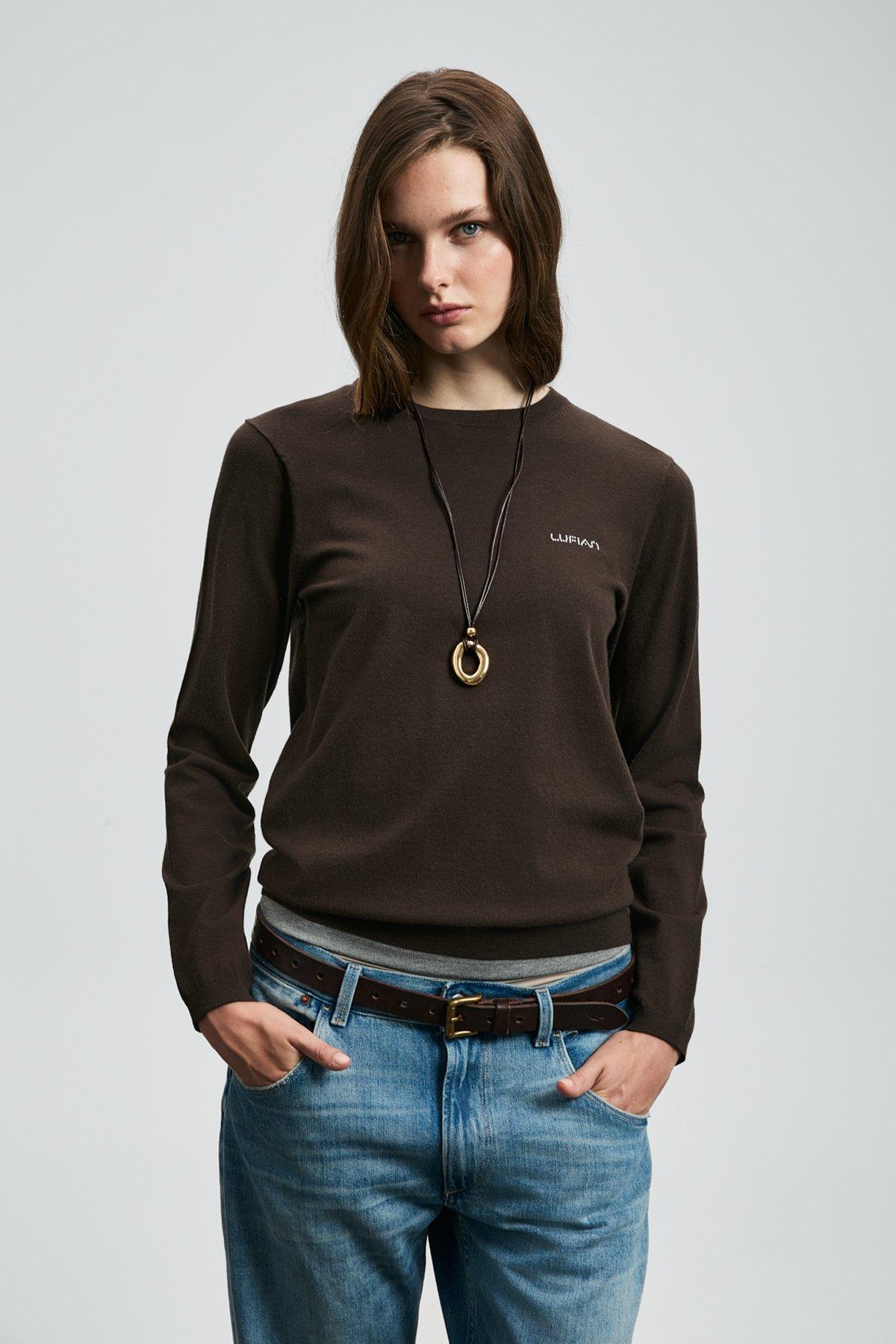 Lufian Hoper Kadın Kazak Kahverengi