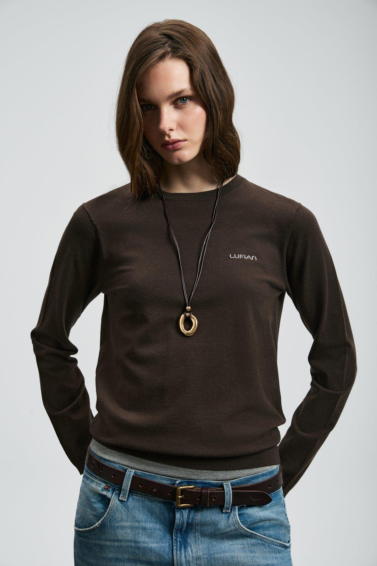 Lufian Hoper Kadın Kazak Kahverengi