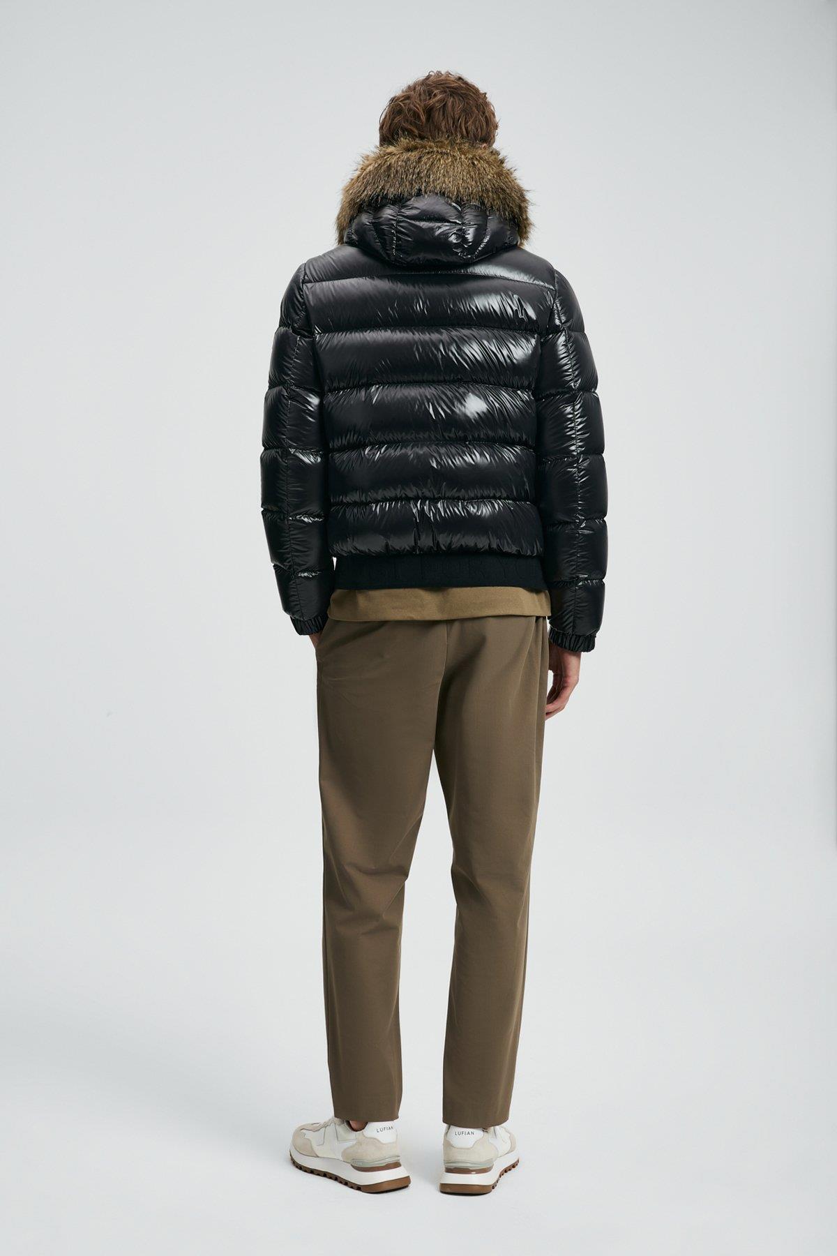 Lufian Jeam Kaz Tüyü Erkek Mont Siyah