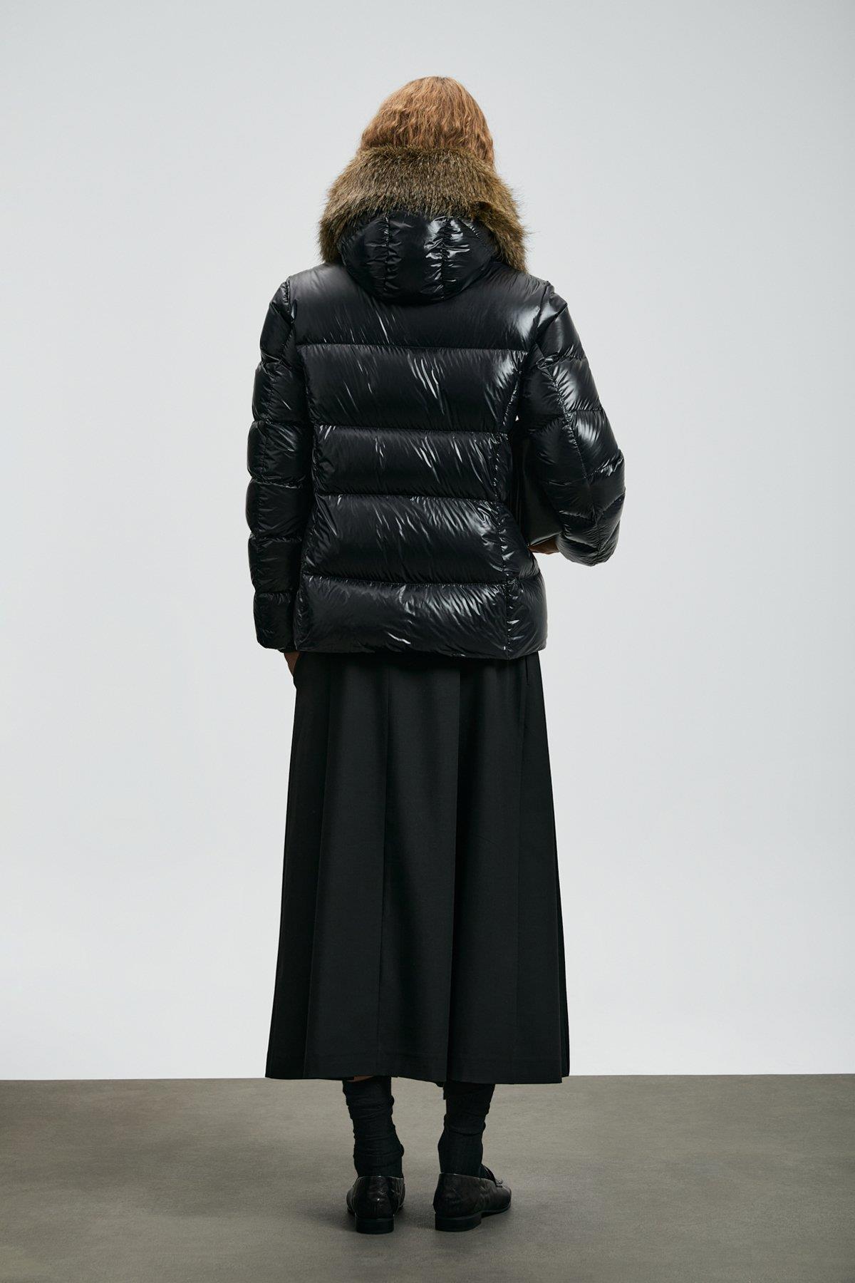 Lufian Klemantın Kaz Tüyü Kadın Mont Siyah