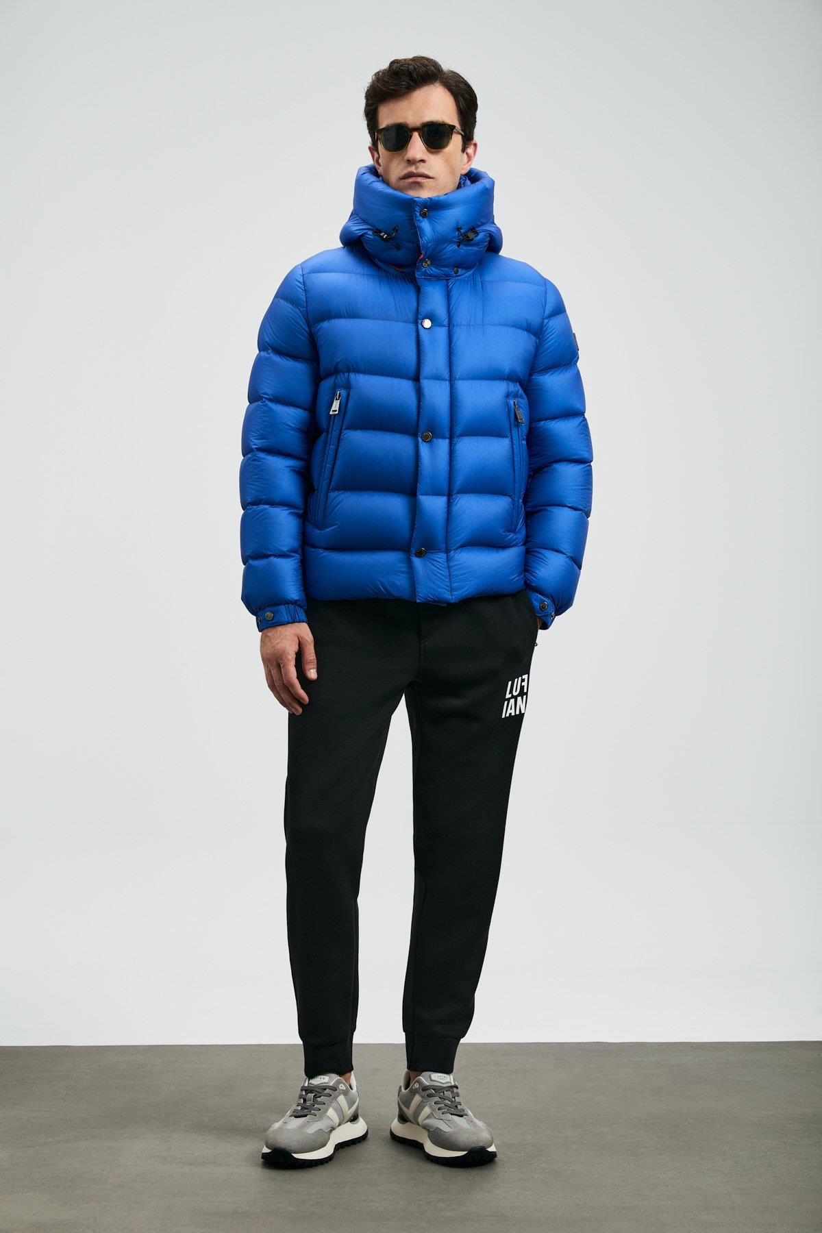 Lufian Marty Kaz Tüyü Erkek Mont Saks Mavi