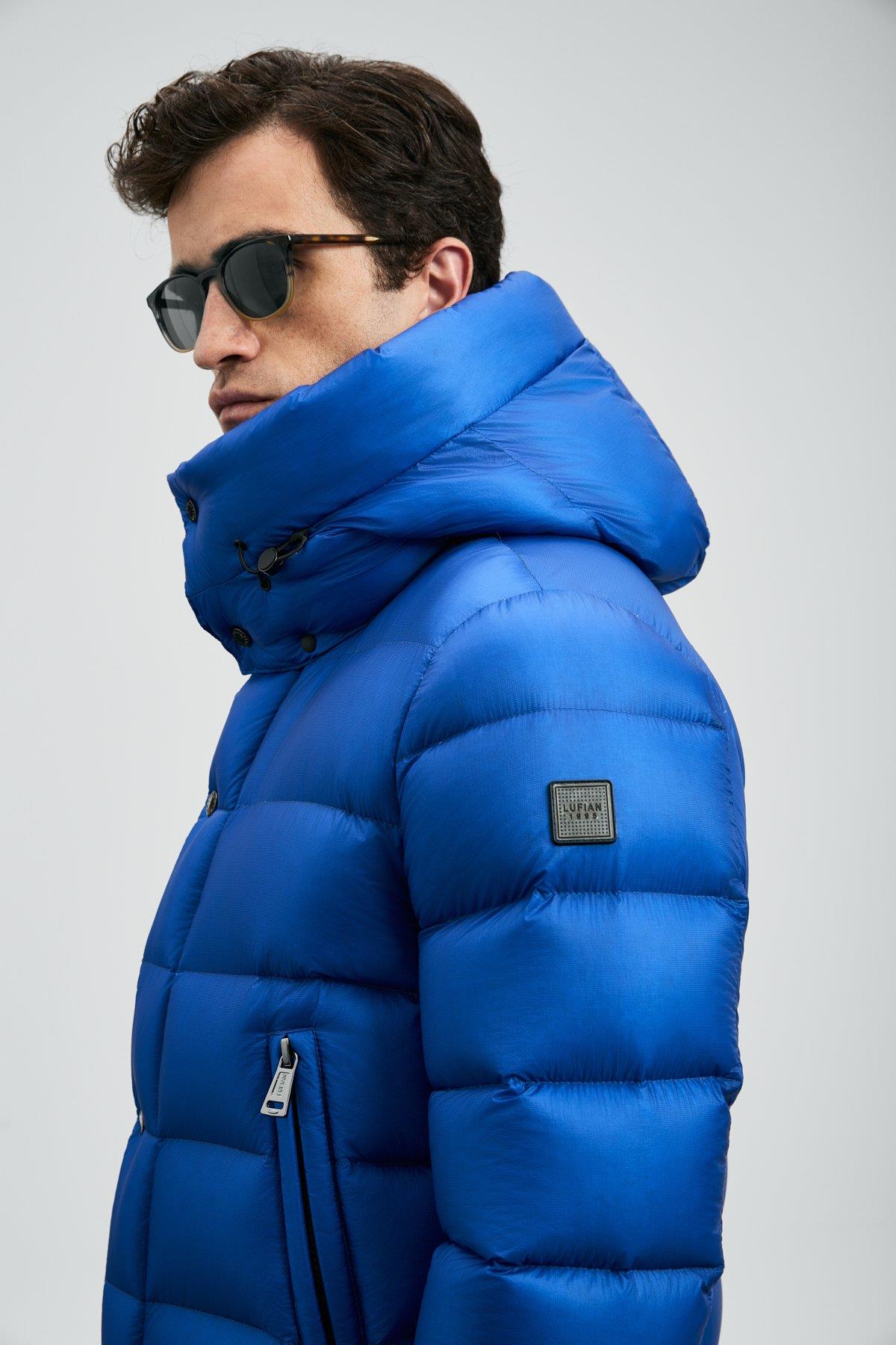 Lufian Marty Kaz Tüyü Erkek Mont Saks Mavi