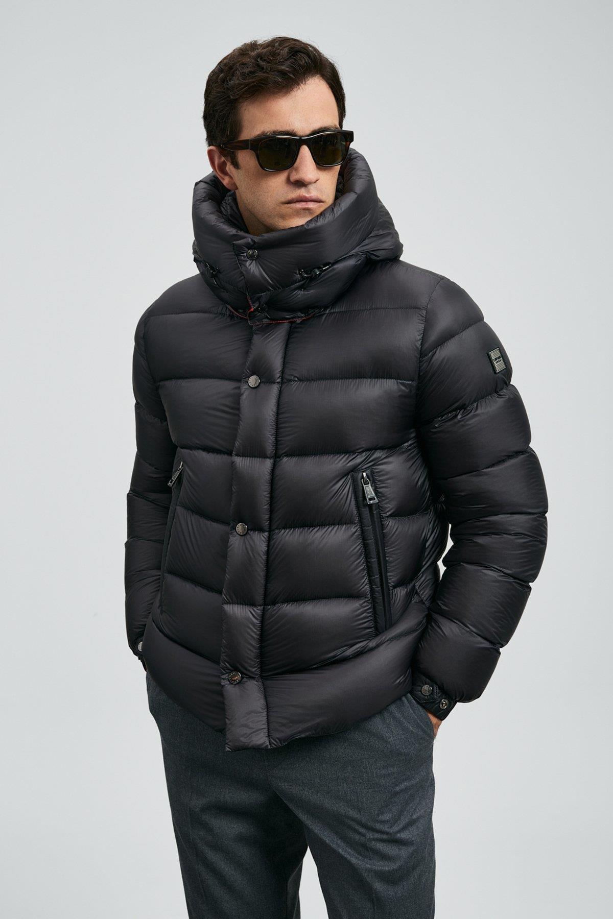 Lufian Marty Kaz Tüyü Erkek Mont Siyah