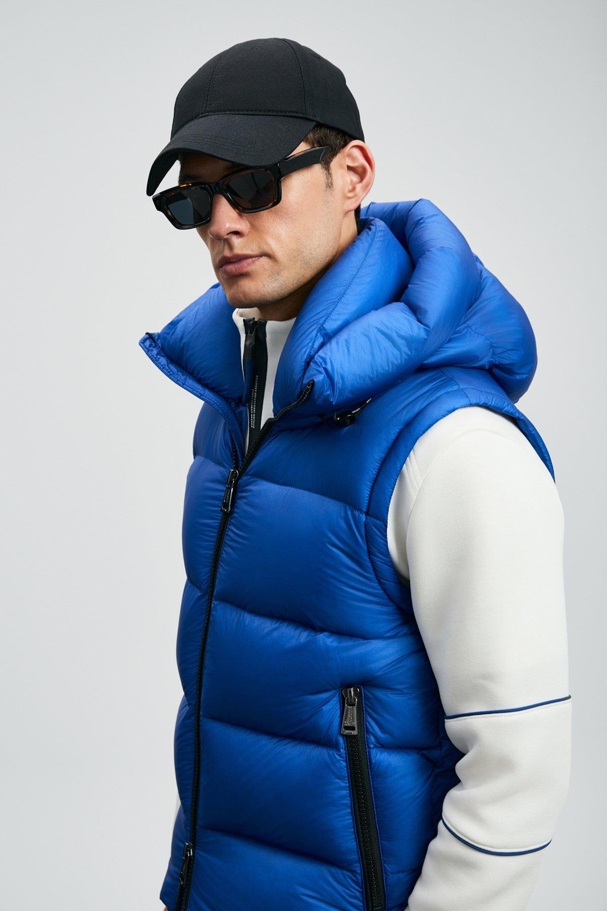 Lufian Moses Kaz Tüyü Erkek Yelek Saks