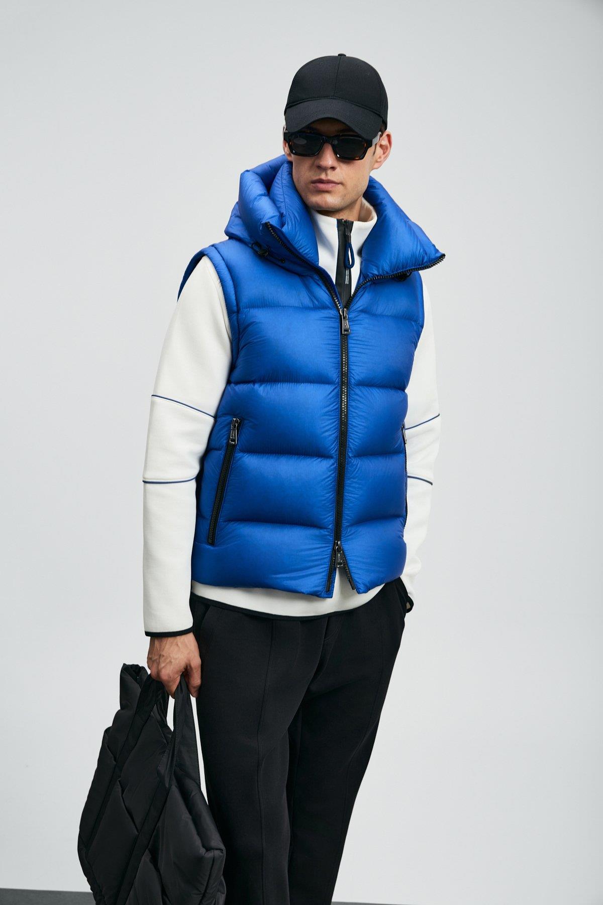 Lufian Moses Kaz Tüyü Erkek Yelek Saks