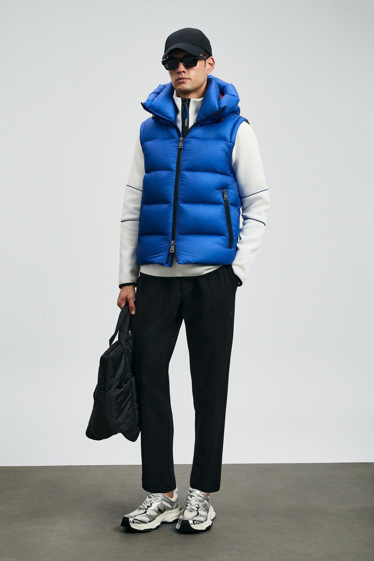 Lufian Moses Kaz Tüyü Erkek Yelek Saks