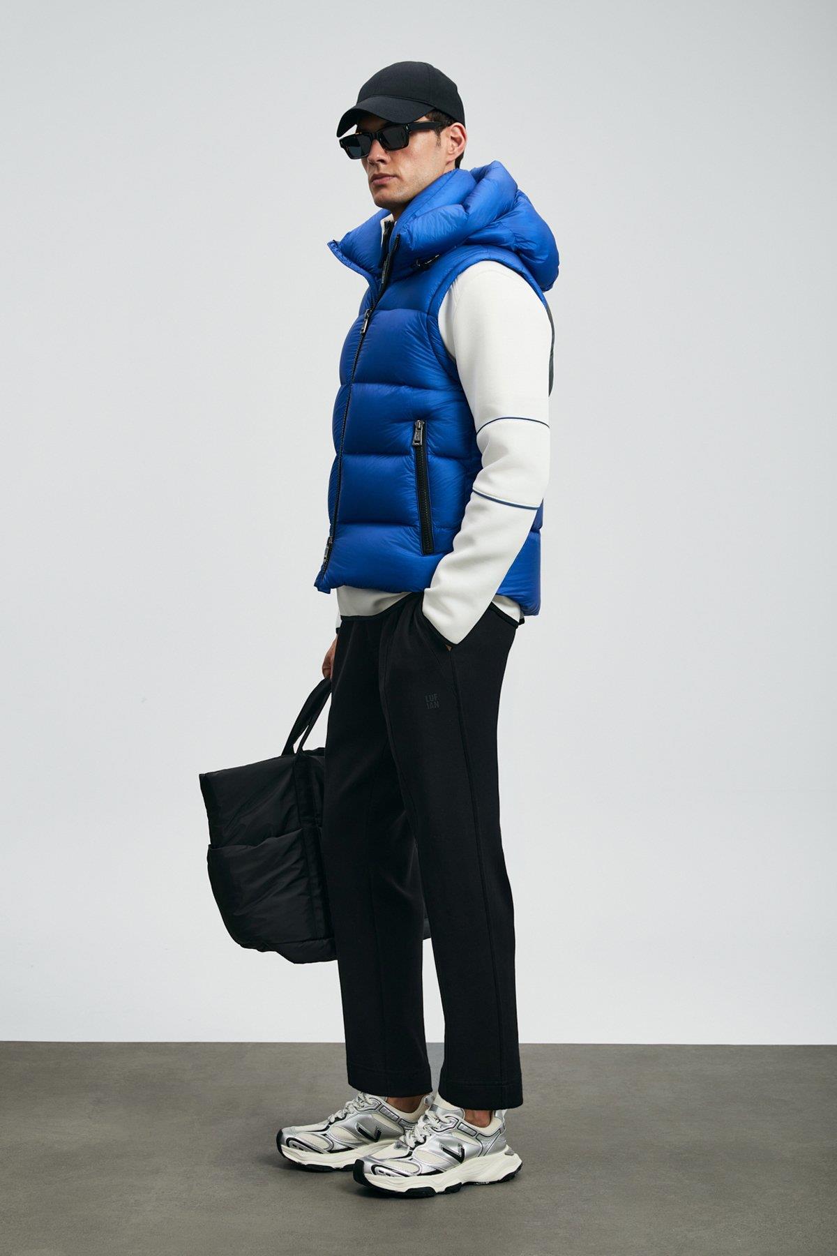 Lufian Moses Kaz Tüyü Erkek Yelek Saks