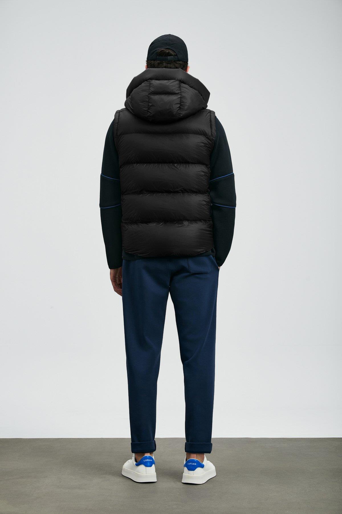 Lufian Moses Kaz Tüyü Erkek Yelek Siyah