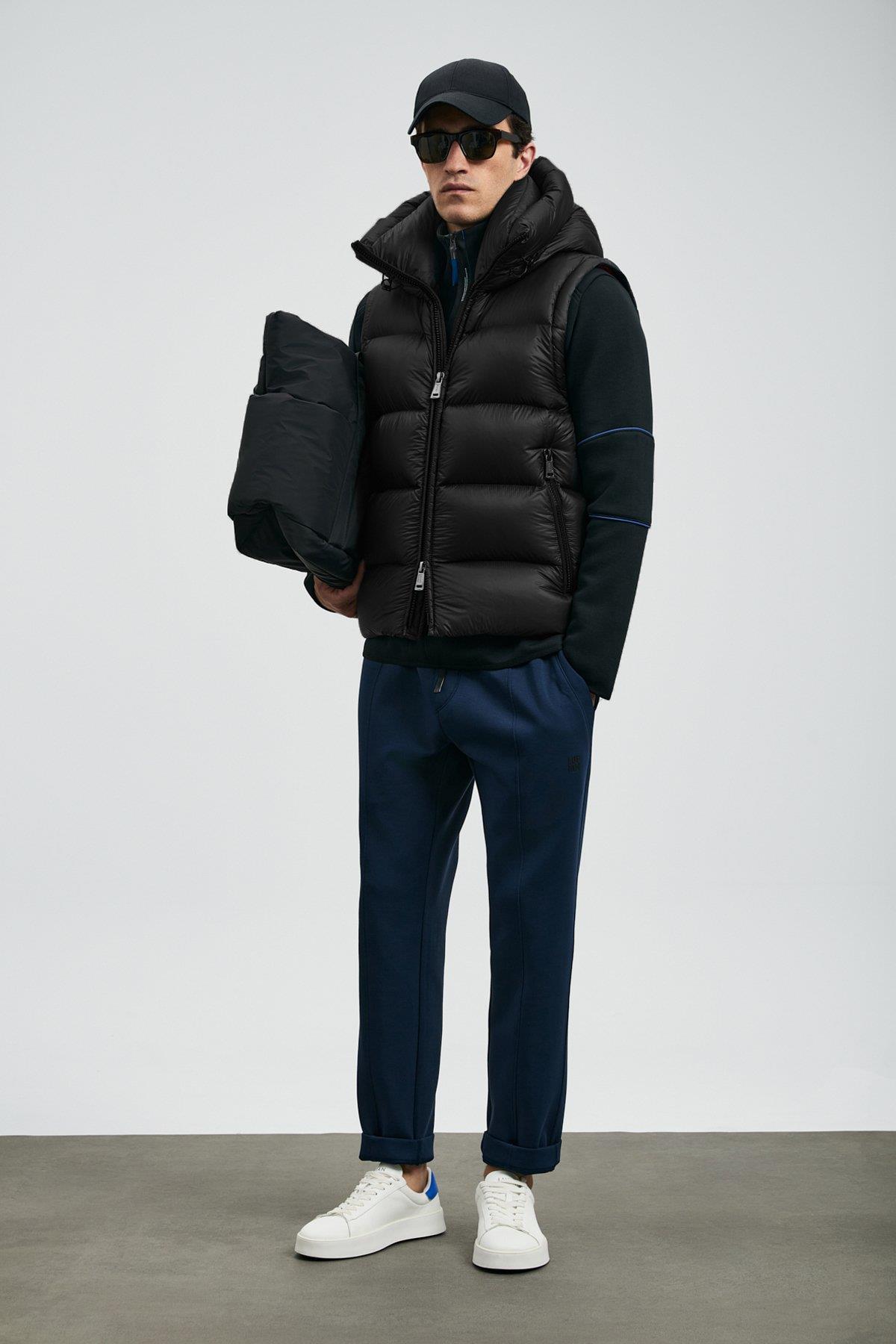 Lufian Moses Kaz Tüyü Erkek Yelek Siyah