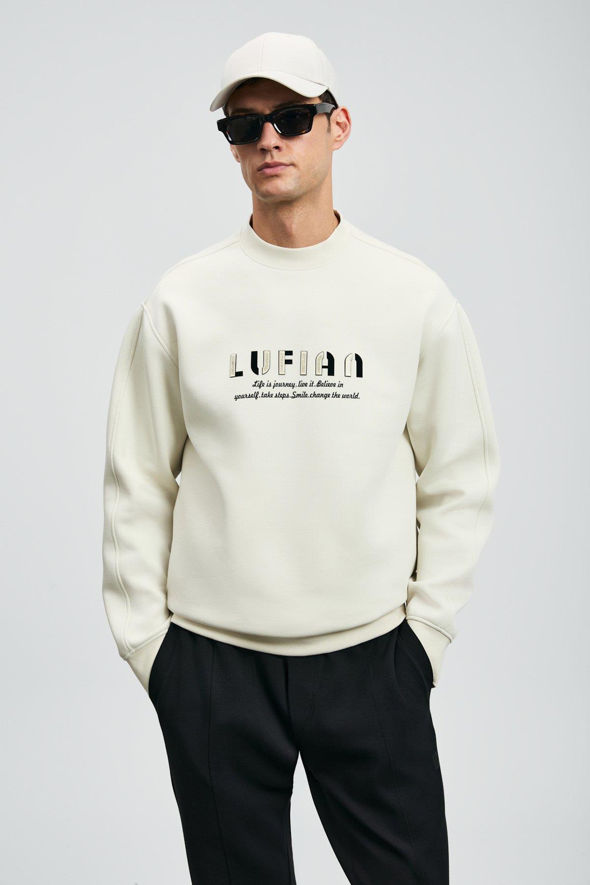 Lufian Oracle Erkek Sweatshirt Kırık Beyaz