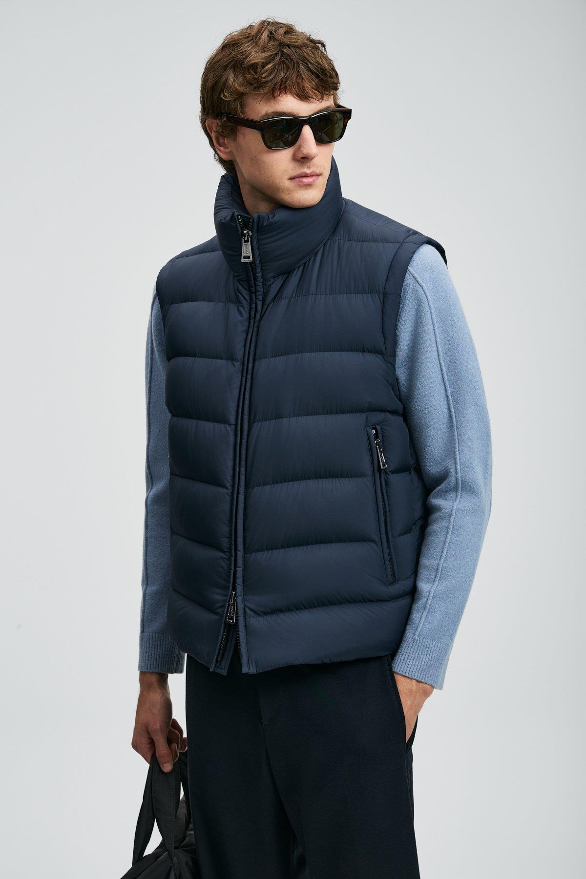 Lufian Peter Kaz Tüyü Erkek Yelek Lacivert