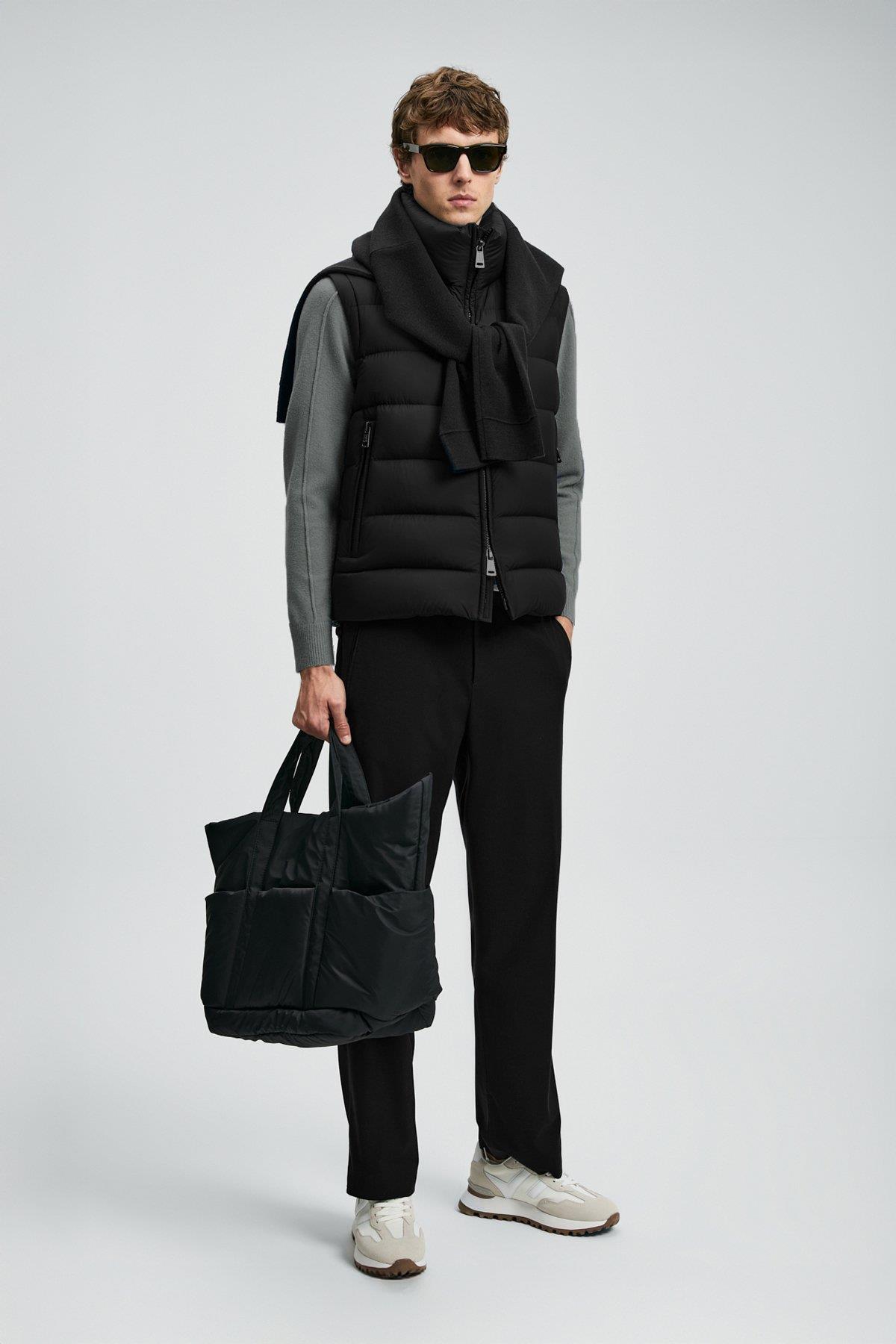 Lufian Peter Kaz Tüyü Erkek Yelek Siyah