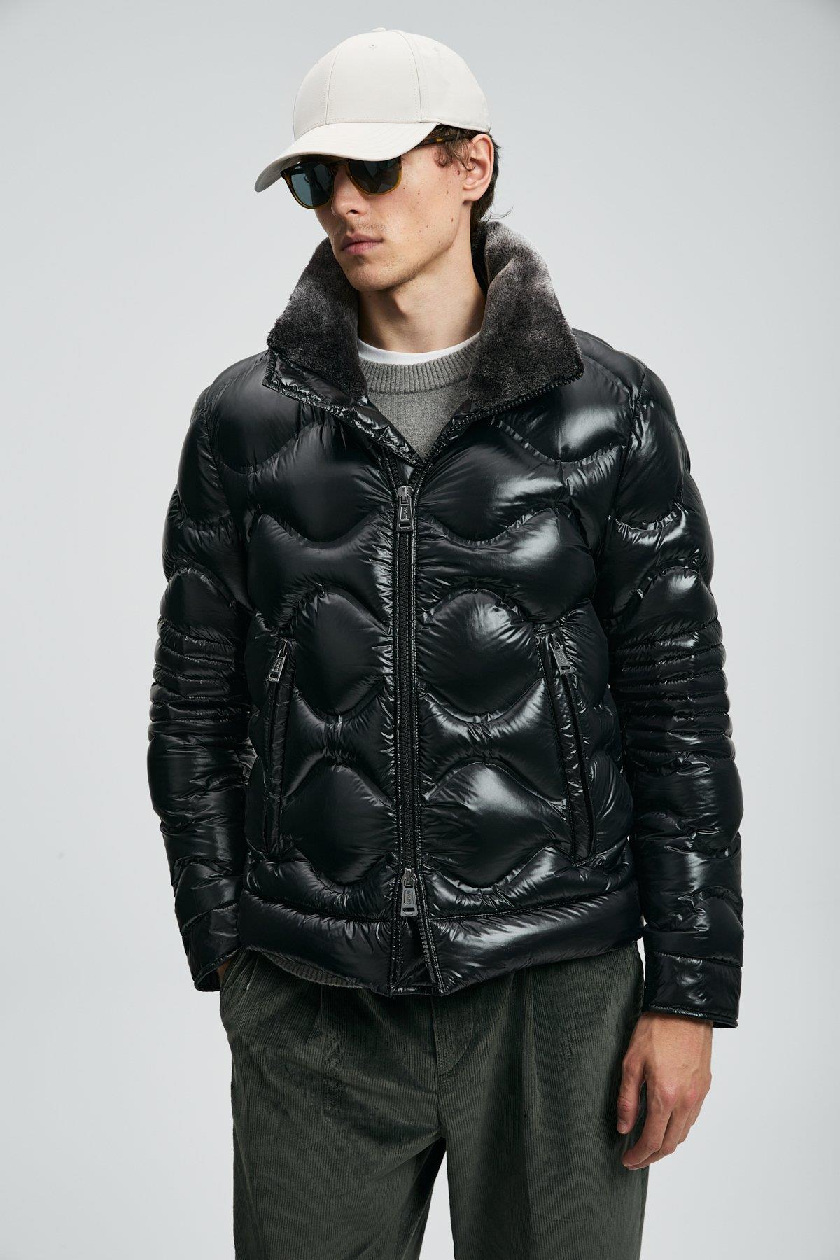 Lufian Roy Kaz Tüyü Erkek Mont Siyah