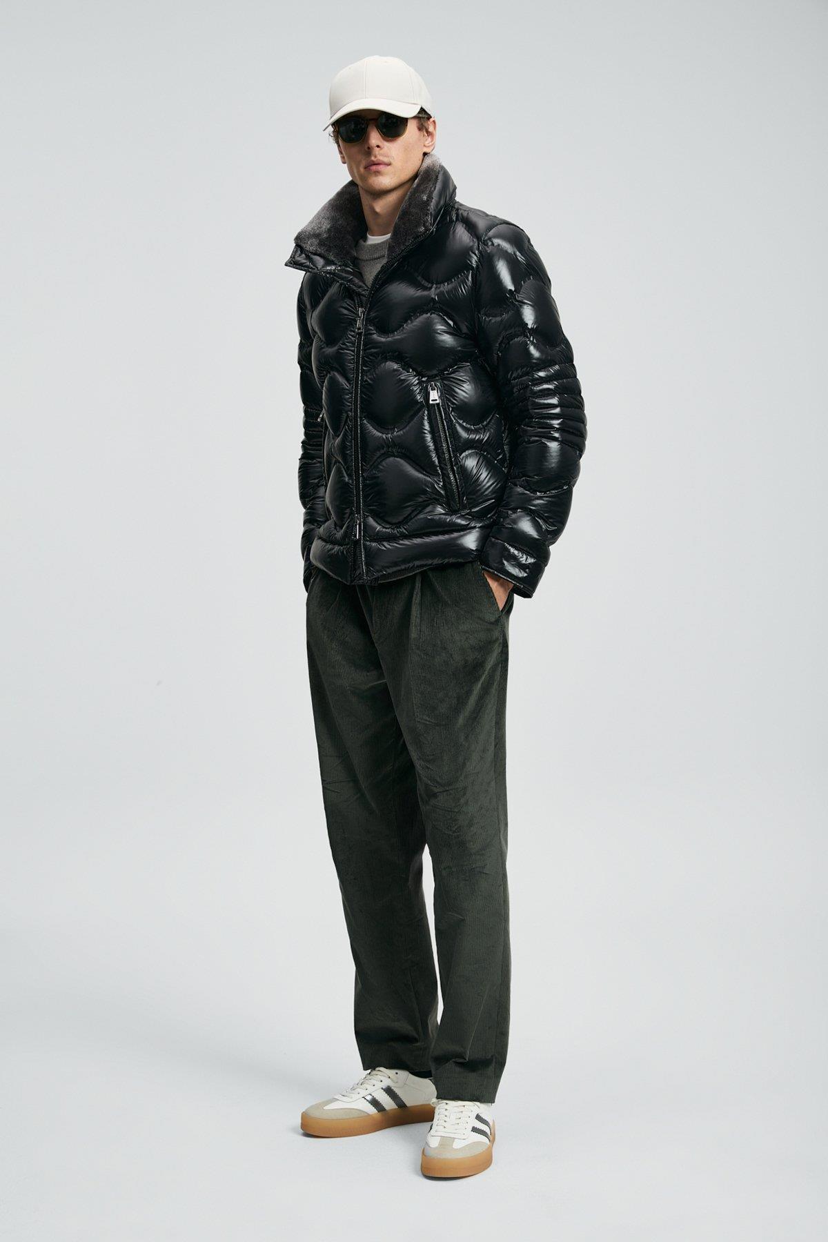 Lufian Roy Kaz Tüyü Erkek Mont Siyah