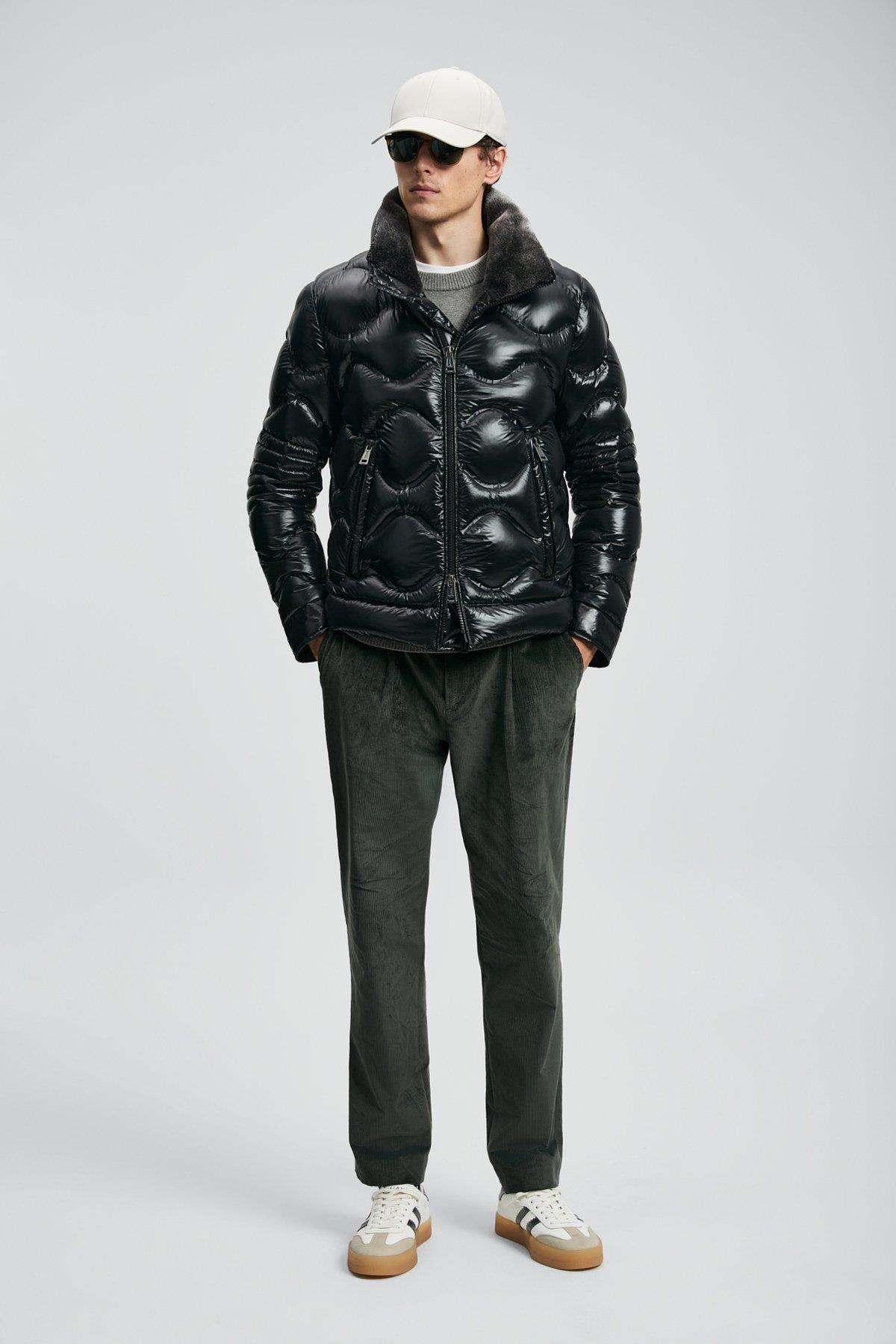 Lufian Roy Kaz Tüyü Erkek Mont Siyah