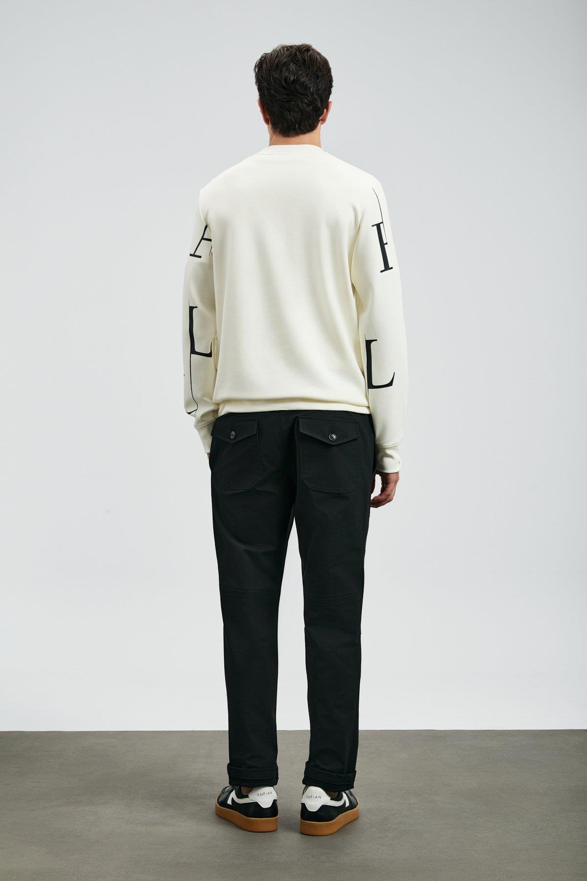 Lufian Tıffany Erkek Sweatshirt Kırık Beyaz