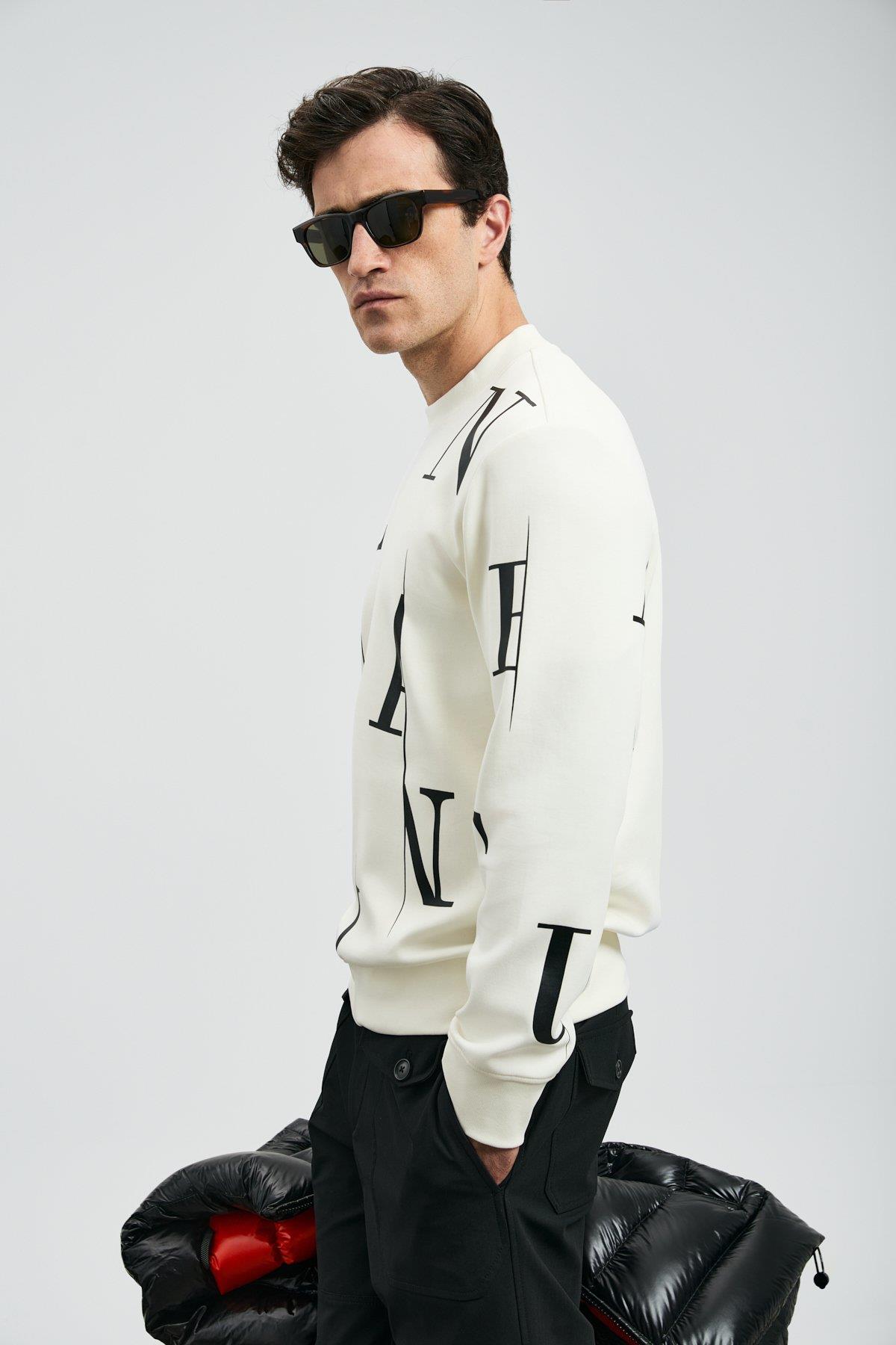 Lufian Tıffany Erkek Sweatshirt Kırık Beyaz