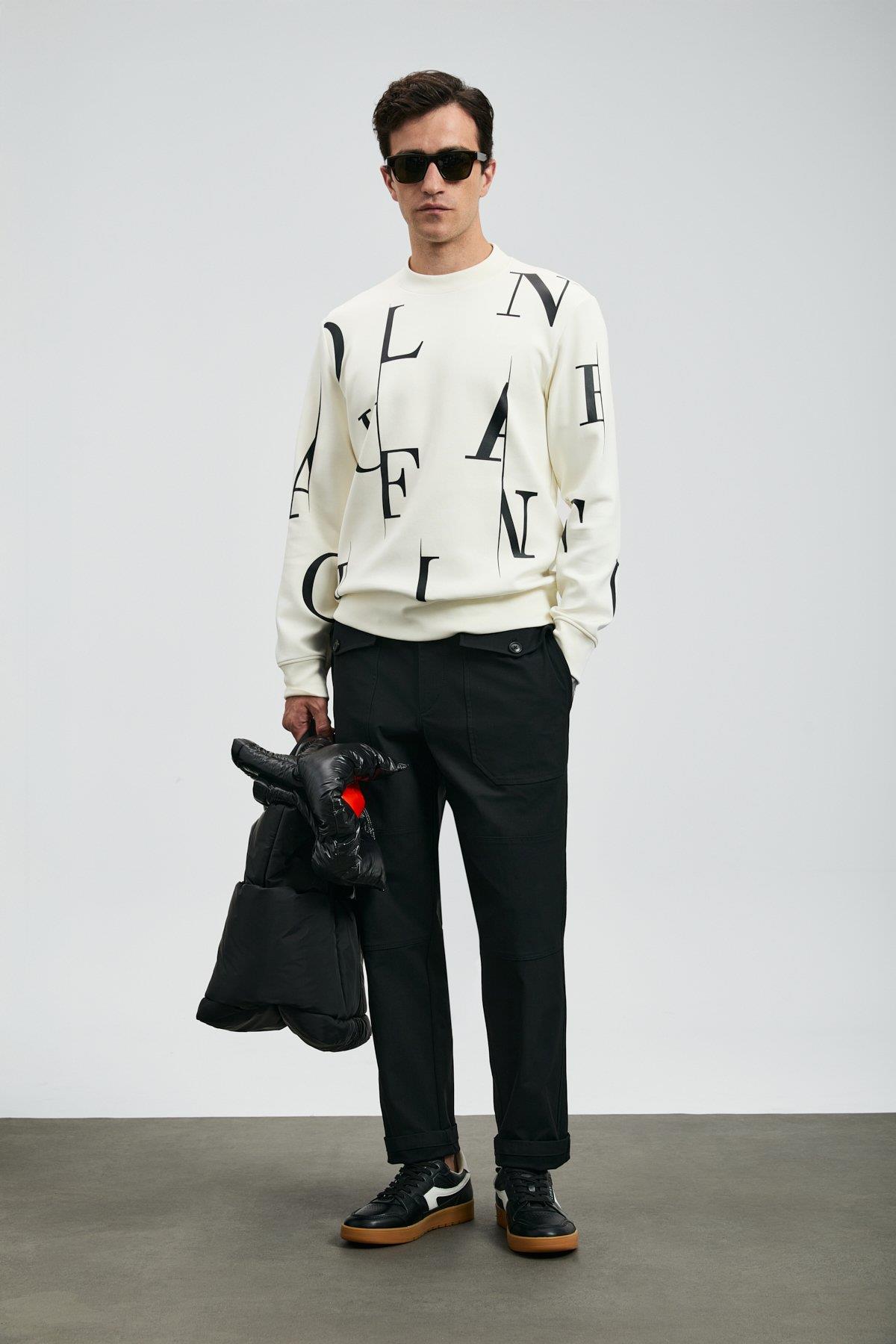 Lufian Tıffany Erkek Sweatshirt Kırık Beyaz