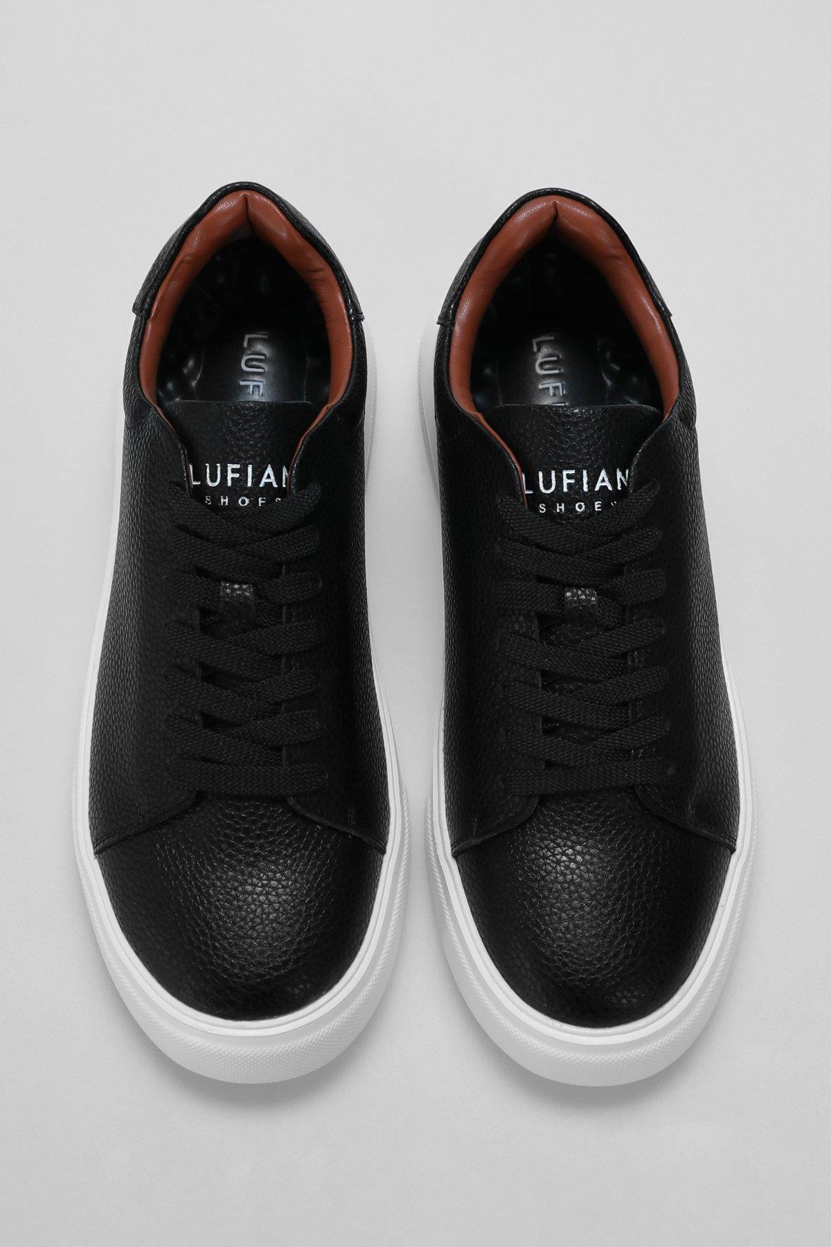 Lufian Tommy Erkek Sneaker Ayakkabı Siyah Beyaz