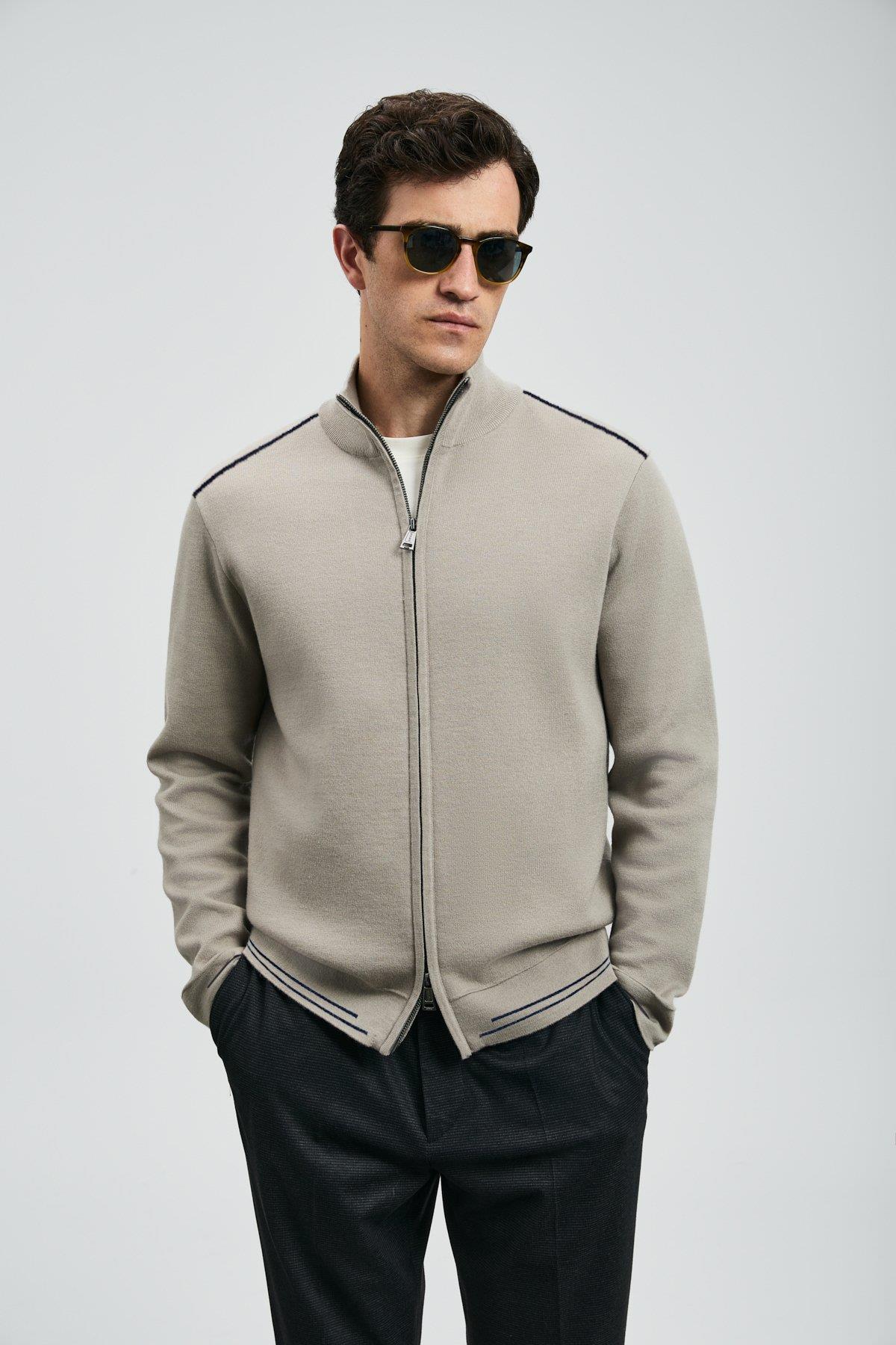 Lufian Troy Erkek Hırka Bej