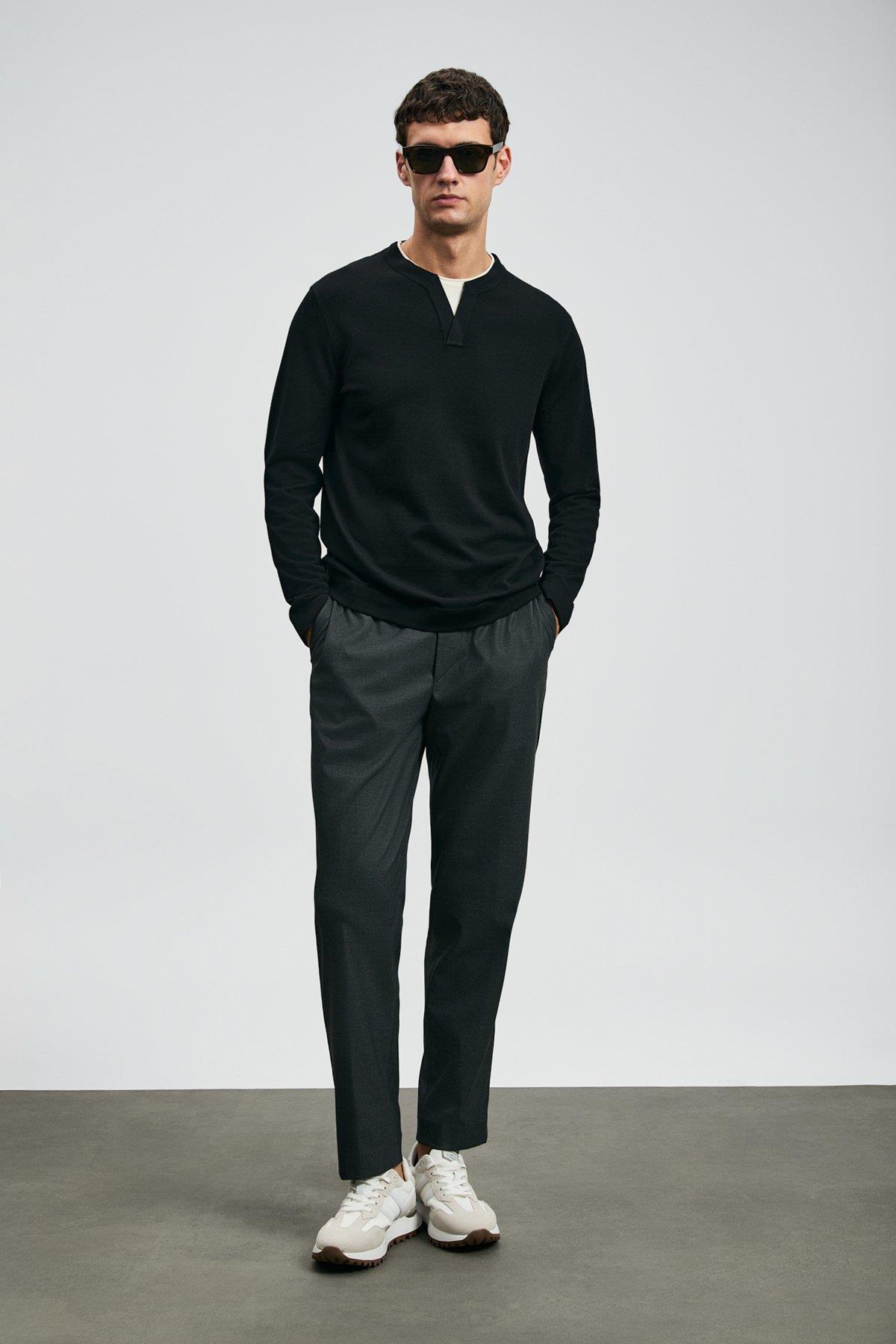 Lufian Zen Erkek Kazak Siyah