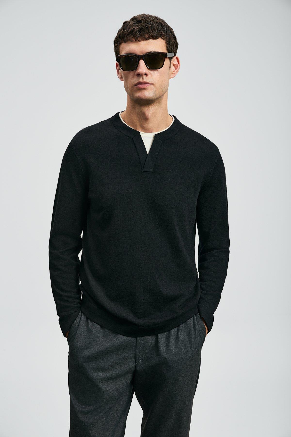 Lufian Zen Erkek Kazak Siyah