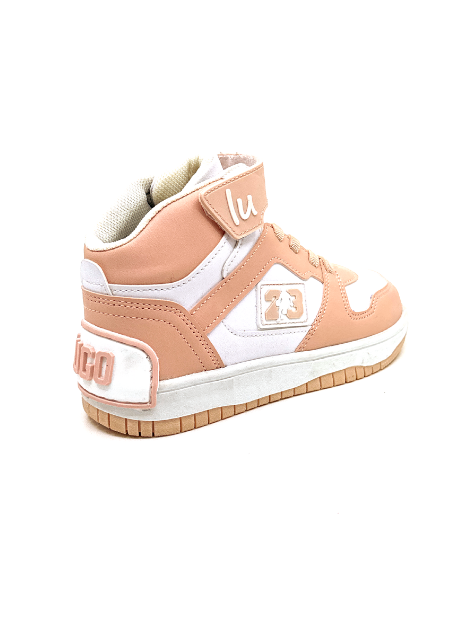 LUGO 2023 Pudra Beyaz Ortopedik Boğazlı Çocuk Sneaker Ayakkabı