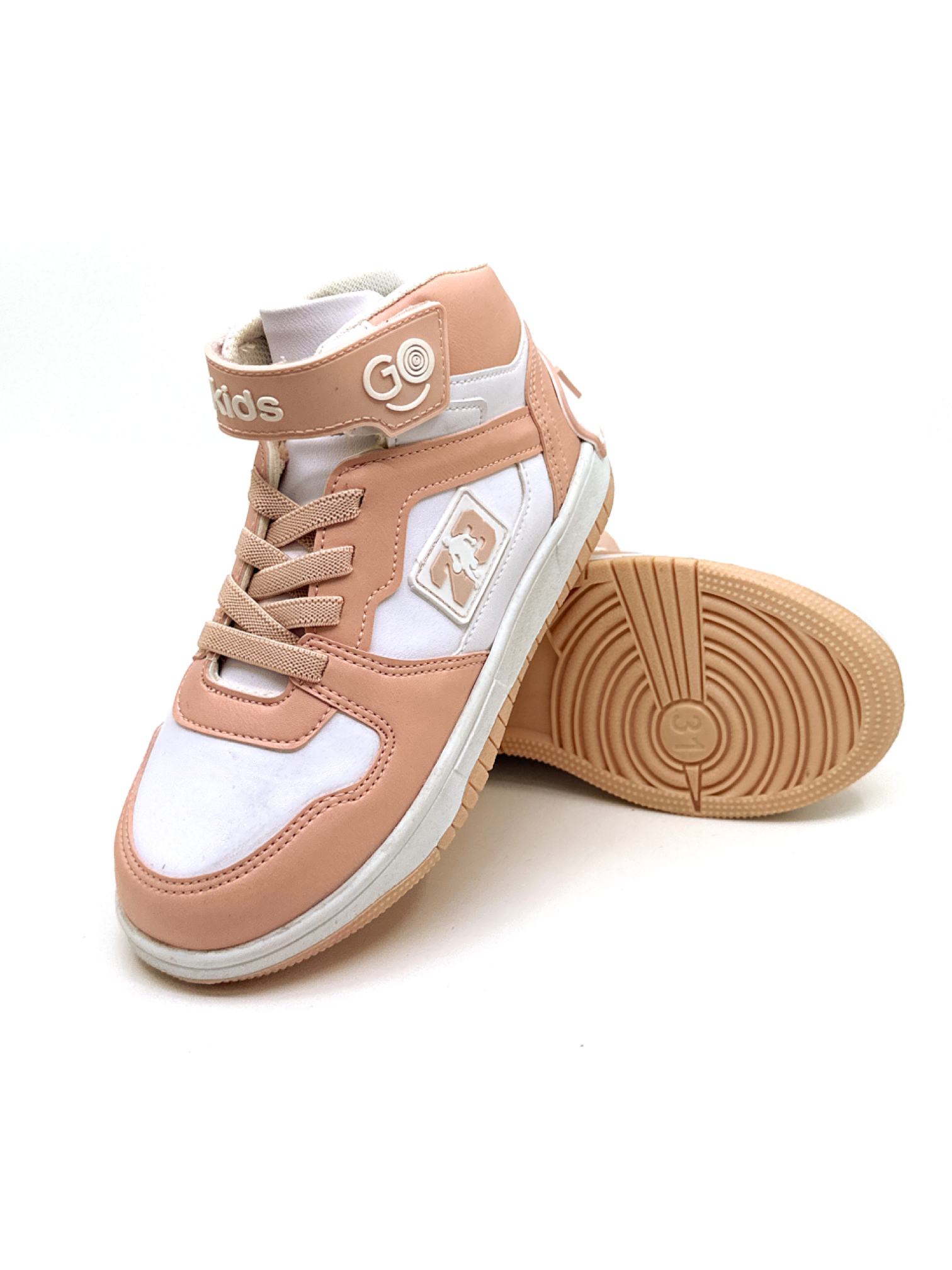 LUGO 2023 Pudra Beyaz Ortopedik Boğazlı Çocuk Sneaker Ayakkabı