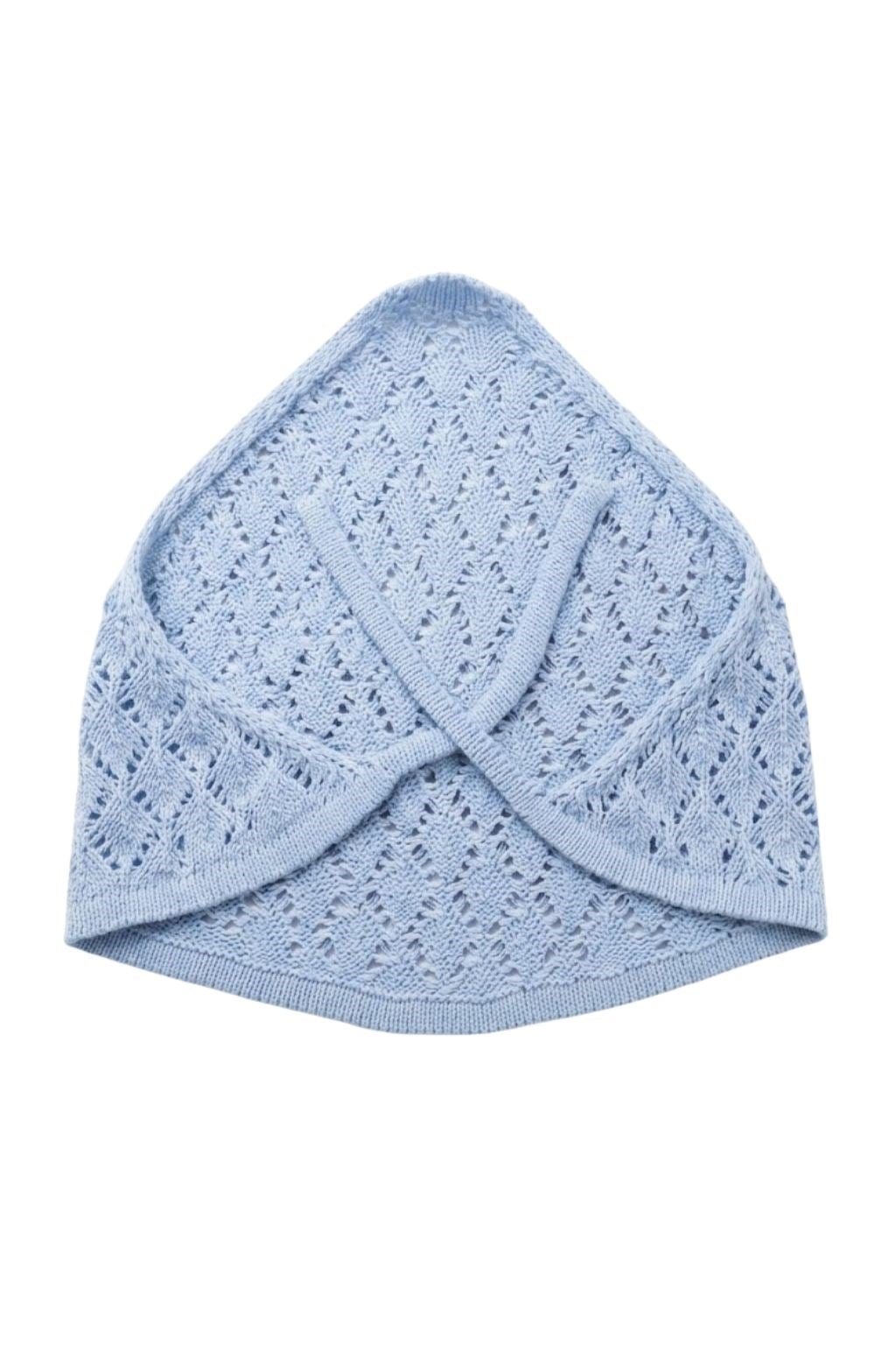 Kadın Pamuklu Yumuşak Dokulu Delikli Triko Bandana 7011 Mavi