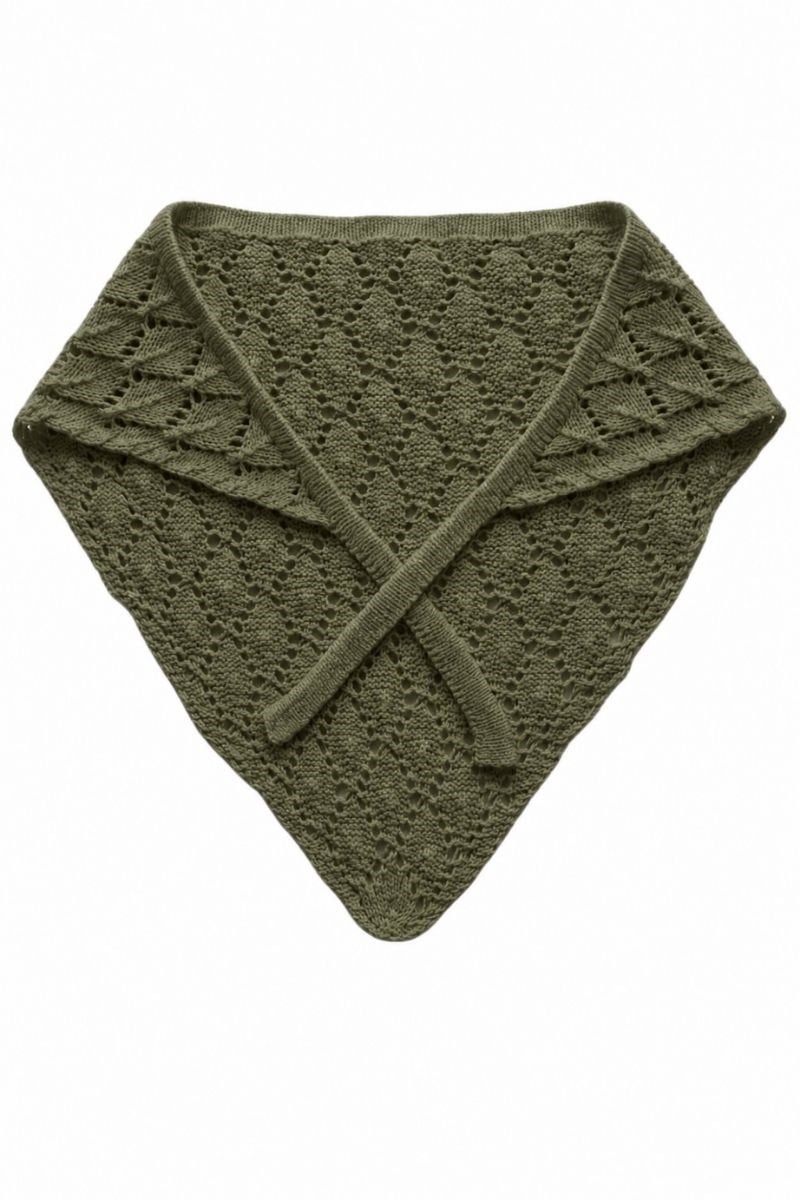 Kadın Pamuklu Yumuşak Dokulu Delikli Triko Bandana 7011 Haki