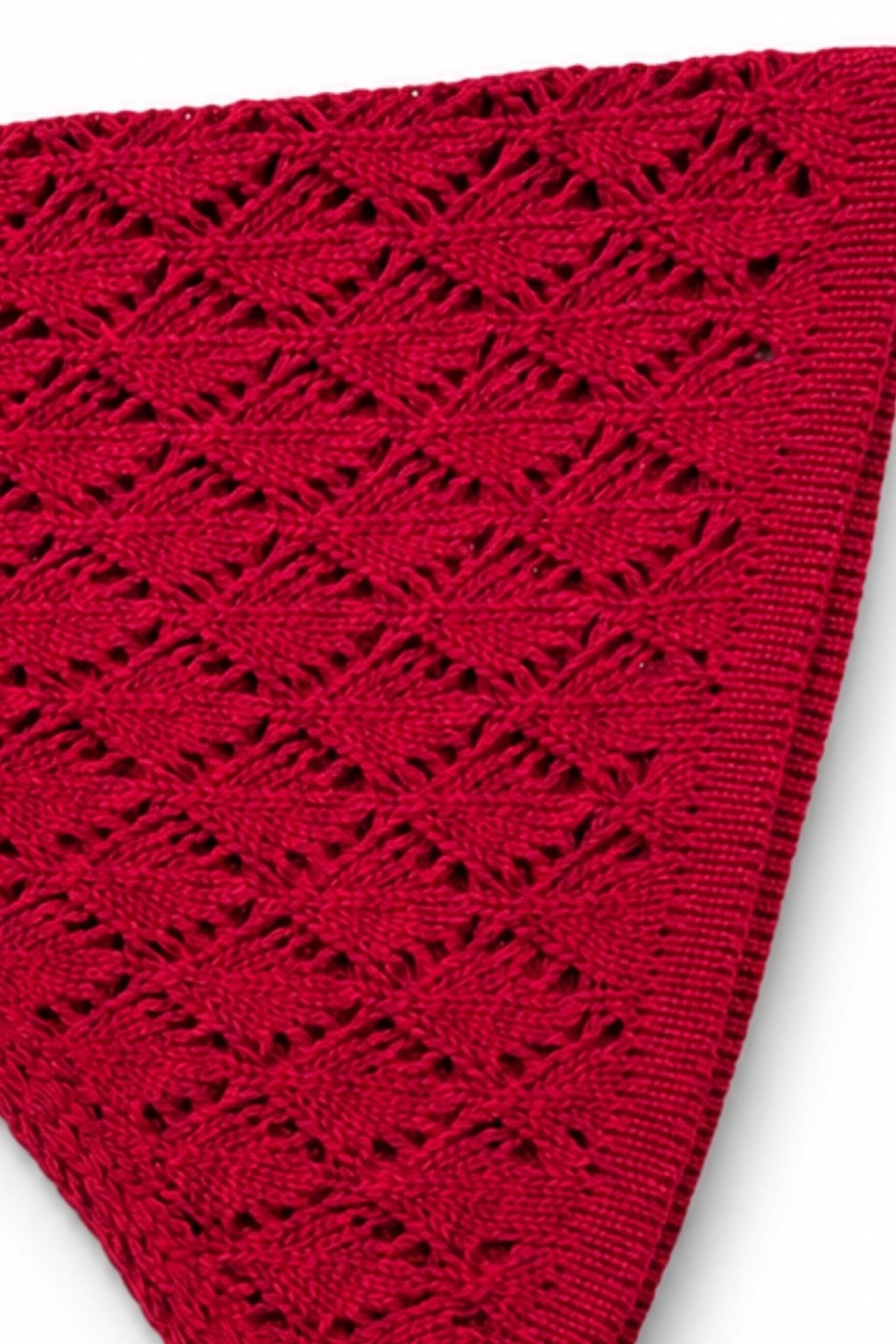 Kadın Pamuklu Yumuşak Dokulu Delikli Triko Bandana 7011 Kırmızı