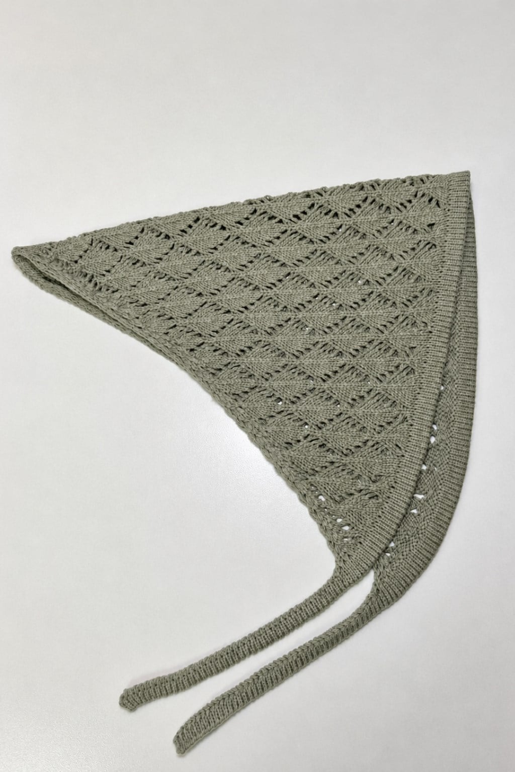 Kadın Pamuklu Yumuşak Dokulu Delikli Triko Bandana 7011 Haki