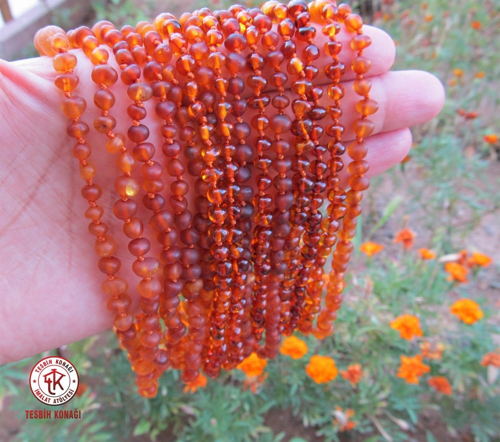 Damla Kehribar Bebek Kolye